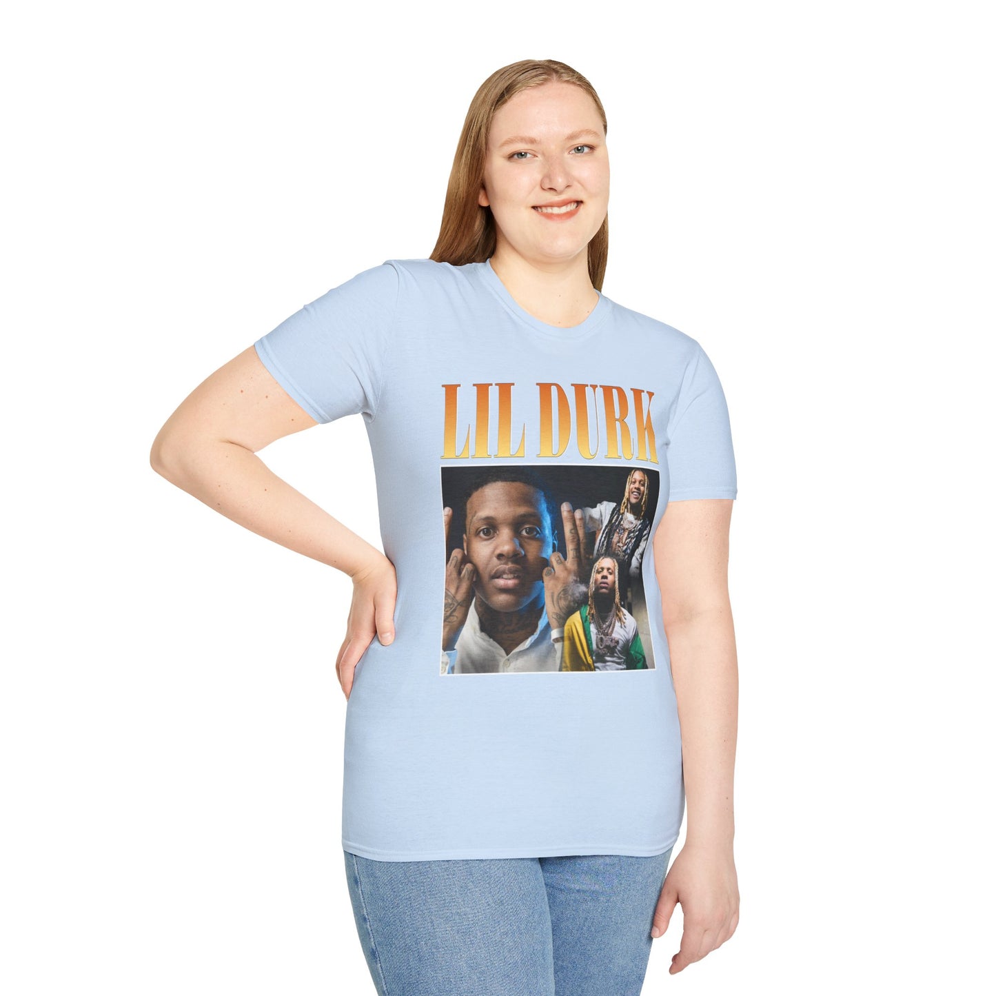Lil Durk Graphic Unisex Softstyle T-Shirt - Trendy Music Tee for Fans - Rhythm & Drip