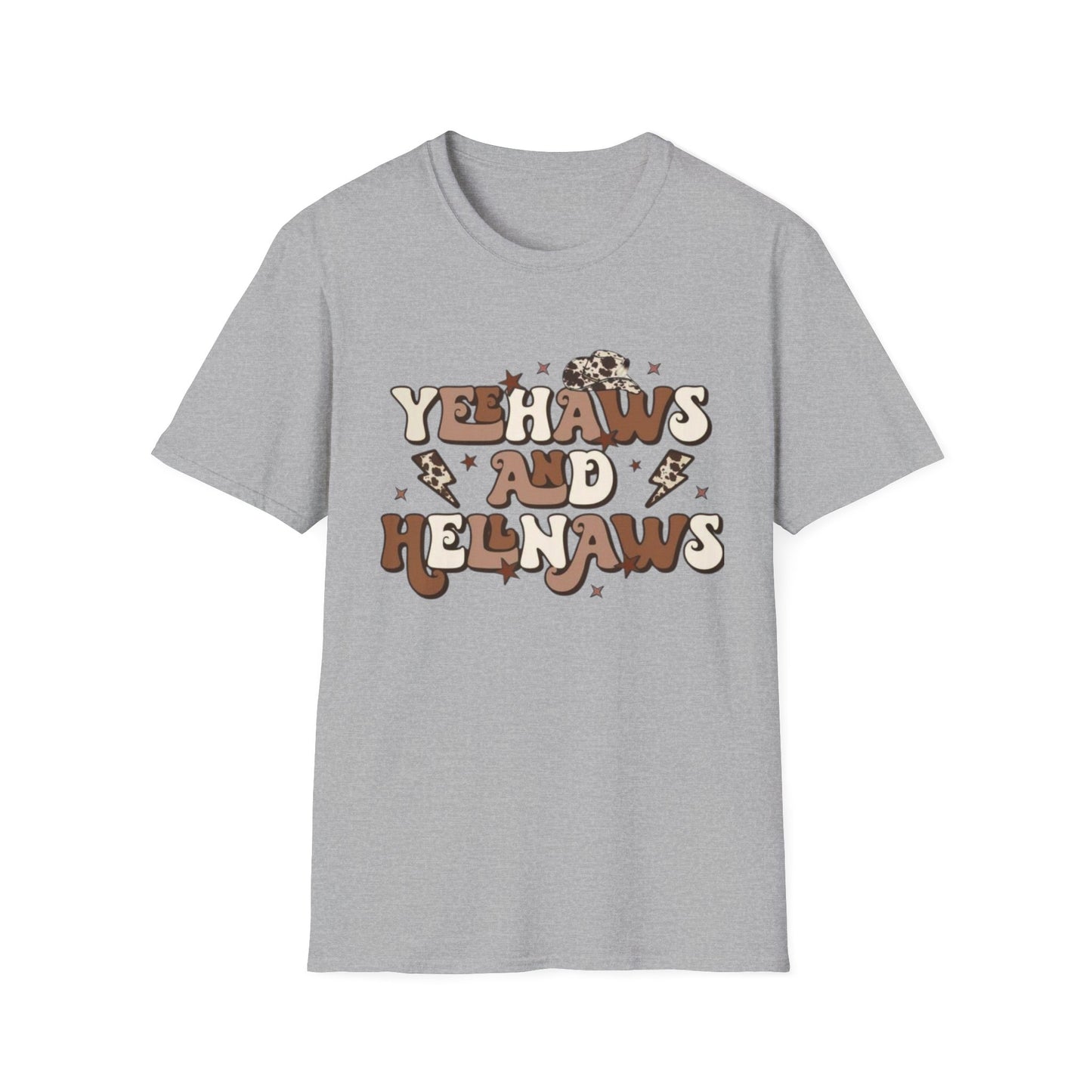Yeehaws and Hellnaws T-Shirt Sport Grey Printify T-Shirt Rhythm & Drip Apparel