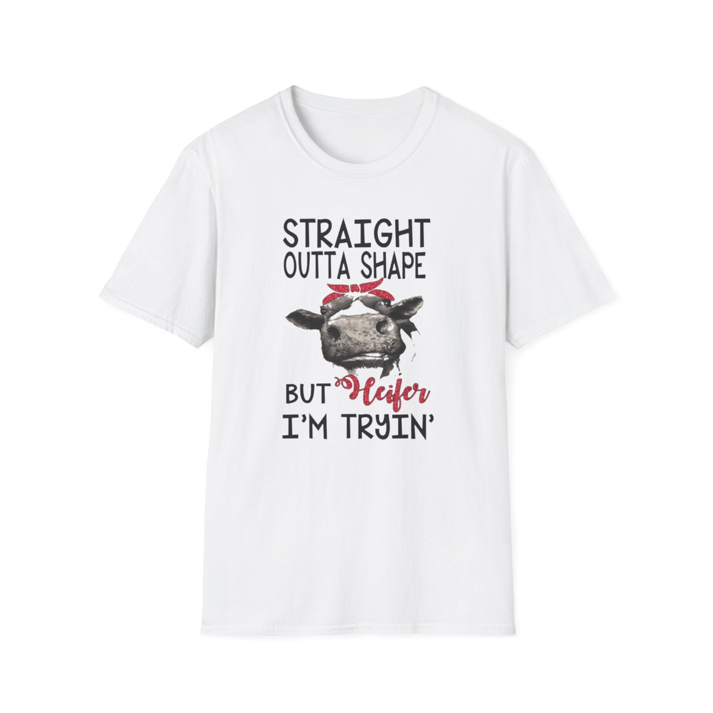 Straight Outta Shape But Im Tryin White Printify T-Shirt Rhythm & Drip Apparel