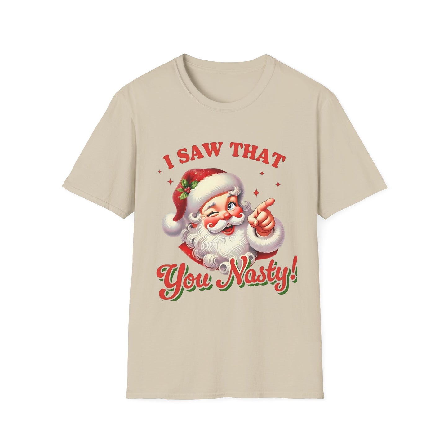 Funny Santa Claus T-Shirt, Christmas Humor Tee, Unisex Holiday Shirt, Festive Gift, Casual Christmas Outfit Sand Printify T-Shirt Rhythm & Drip Apparel