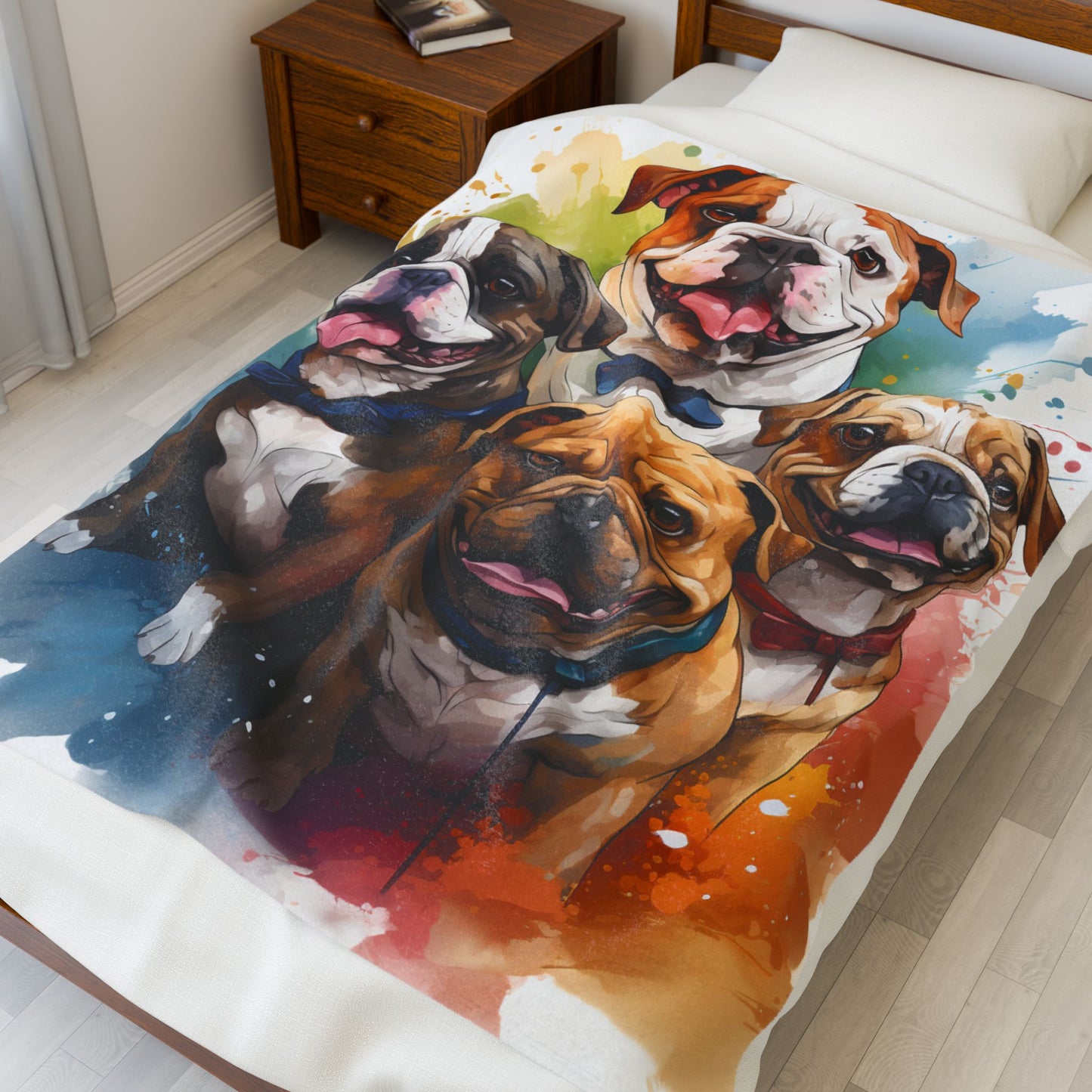 Dog- Dog Lover's Velveteen Plush Blanket, Cozy Home Décor for Pet Owners, Perfect Gift for Animal Lovers, Warm and Soft Throw, Unique Dog Art Printify All Over Prints Rhythm & Drip Apparel