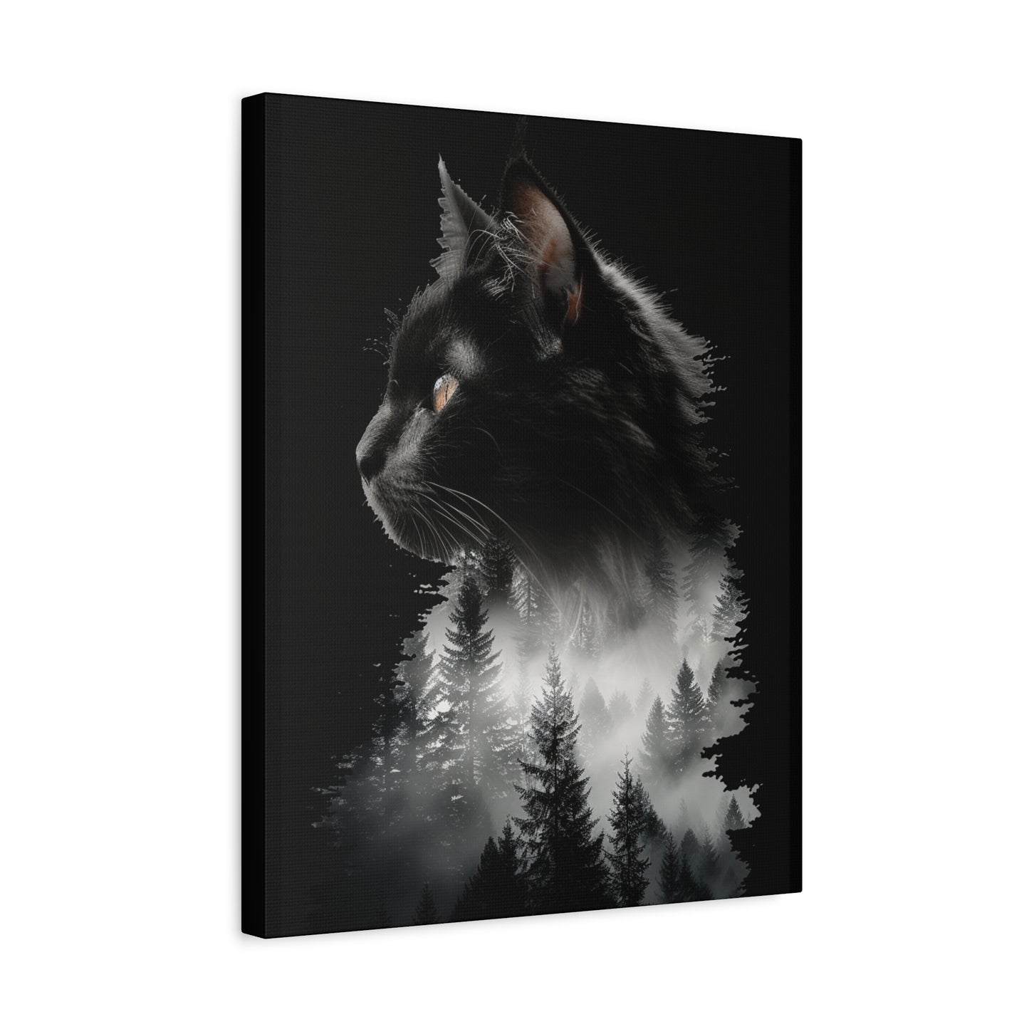Cat- Mystical Cat Forest Canvas Print, Home Decor Art, Cat Lover Gift, Unique Wall Art, Pet Memorial Rhythm & Drip Canvas Rhythm & Drip Apparel