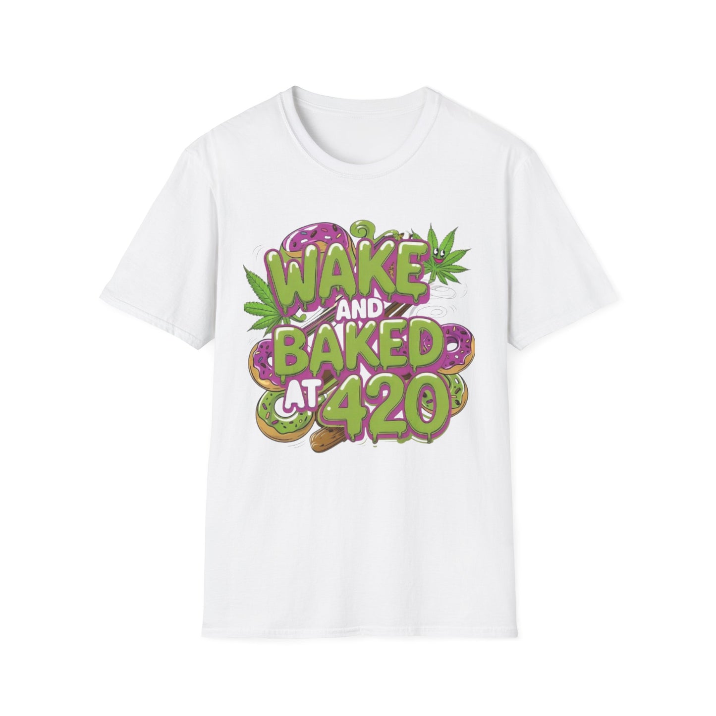 Wake and Baked Unisex T-Shirt White Printify T-Shirt Rhythm & Drip Apparel