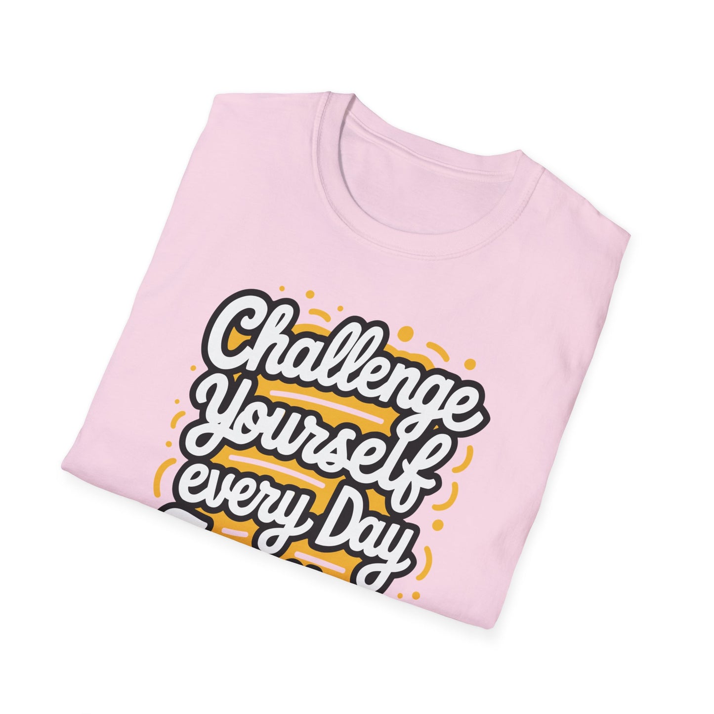 Inspirational Unisex Softstyle T-Shirt - 'Challenge Yourself Every Day, Face Your Fears'