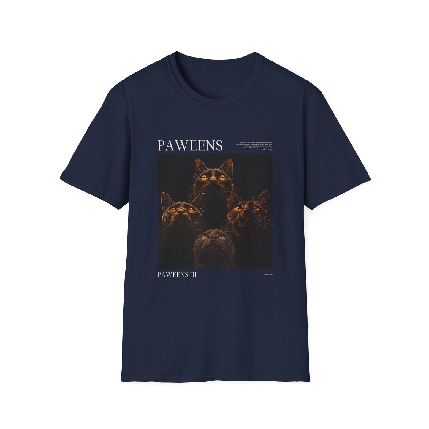 Music- Paweens T-Shirt Navy Printify T-Shirt Rhythm & Drip Apparel
