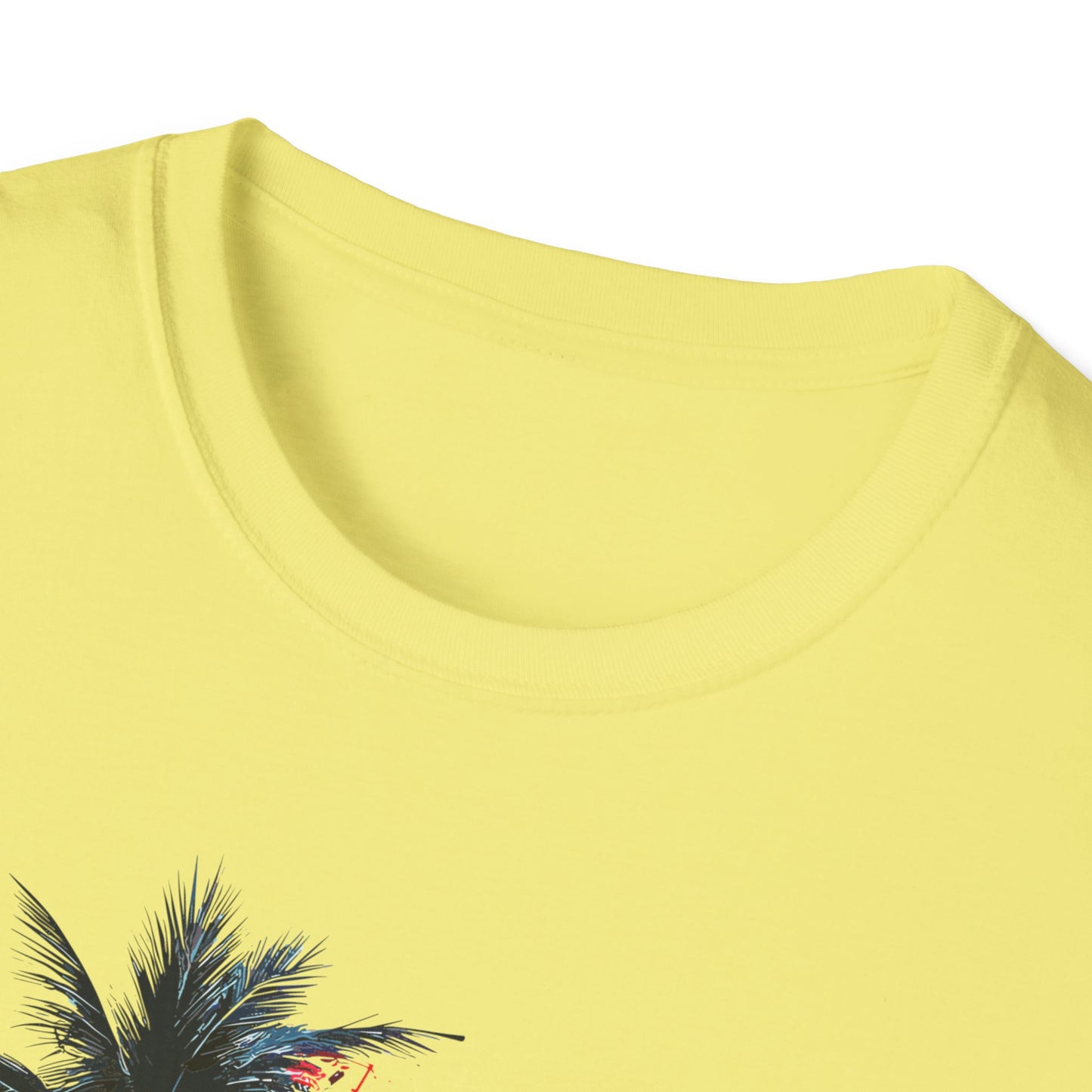 West Side Vibe Unisex Softstyle T-Shirt - Colorful Wheel & Palm Design Printify T-Shirt Rhythm & Drip Apparel