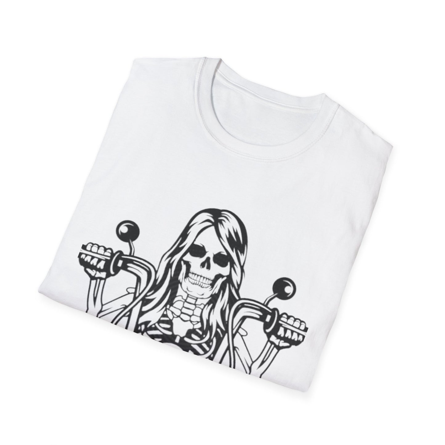 Woman Skeleton Biker T-Shirt Printify T-Shirt Rhythm & Drip Apparel