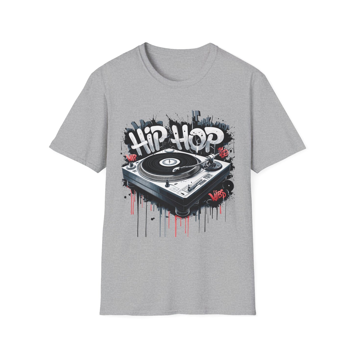 Hip Hop Turntable T-Shirt Sport Grey Printify T-Shirt Rhythm & Drip Apparel
