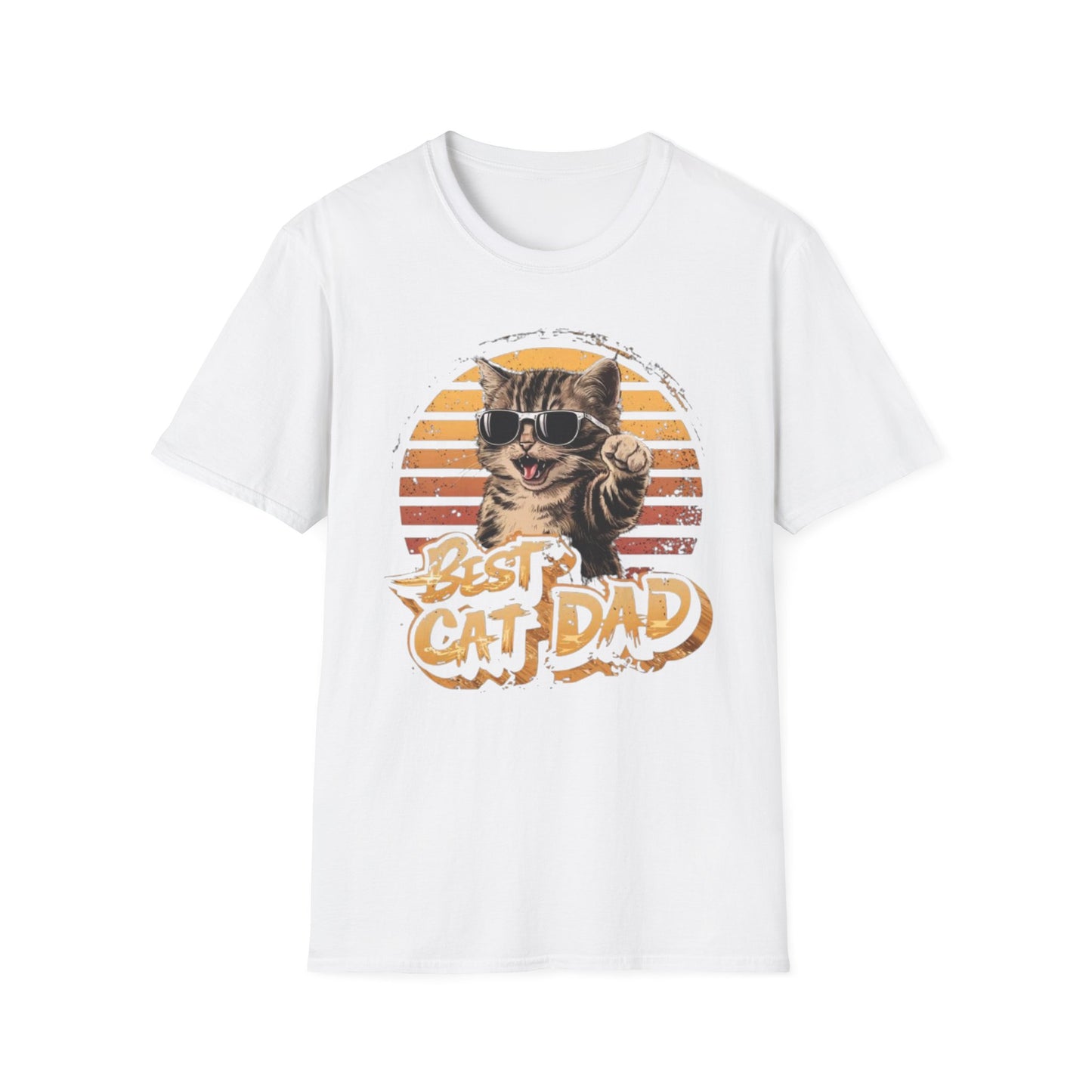 Best Cat Dad T-Shirt White Printify T-Shirt Rhythm & Drip Apparel