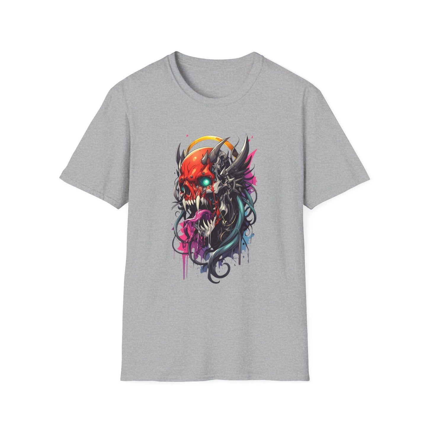 Vibrant Skull Graphic Tee Sport Grey Printify T-Shirt Rhythm & Drip Apparel
