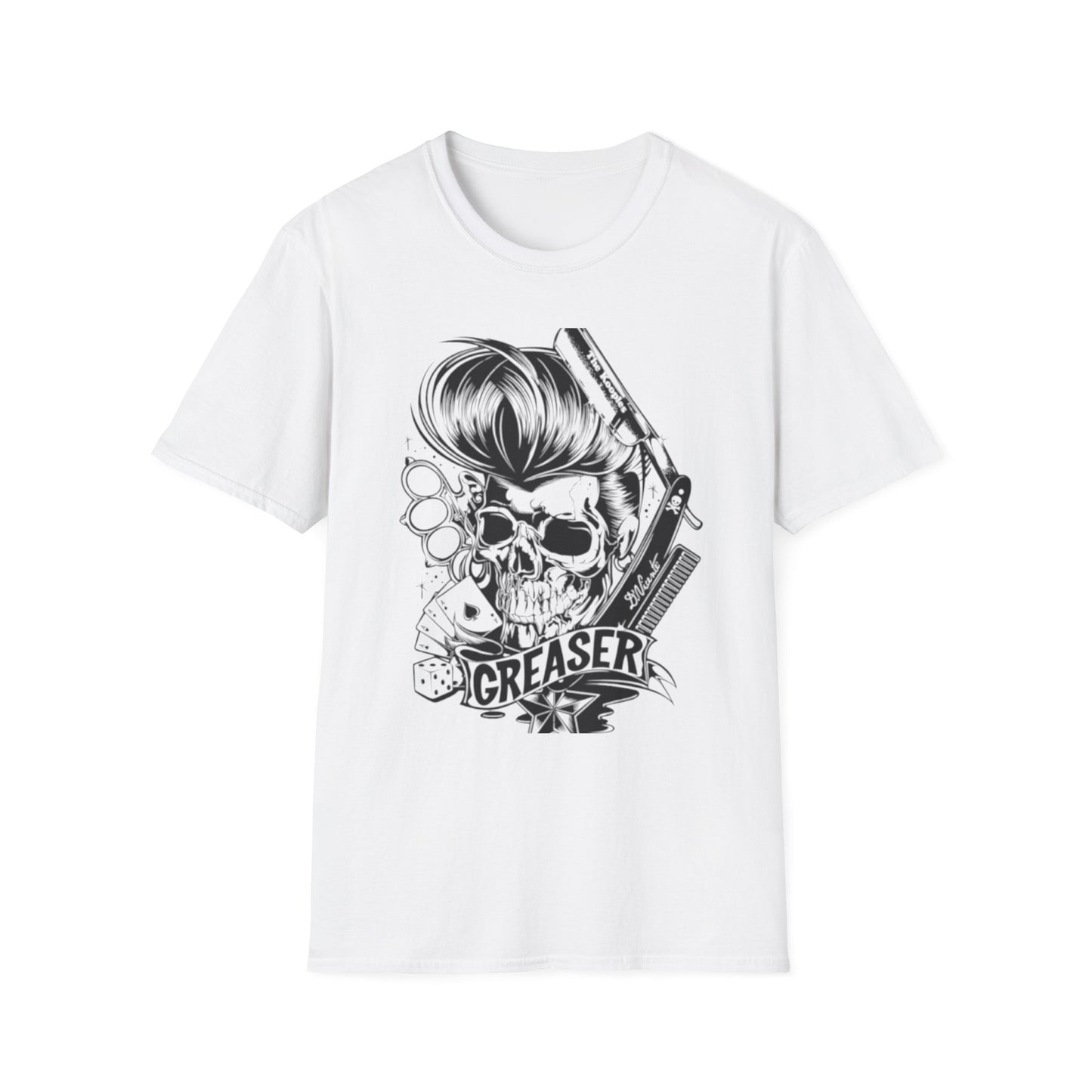Greaser Rockabilly Graphic T-Shirt White Printify T-Shirt Rhythm & Drip Apparel
