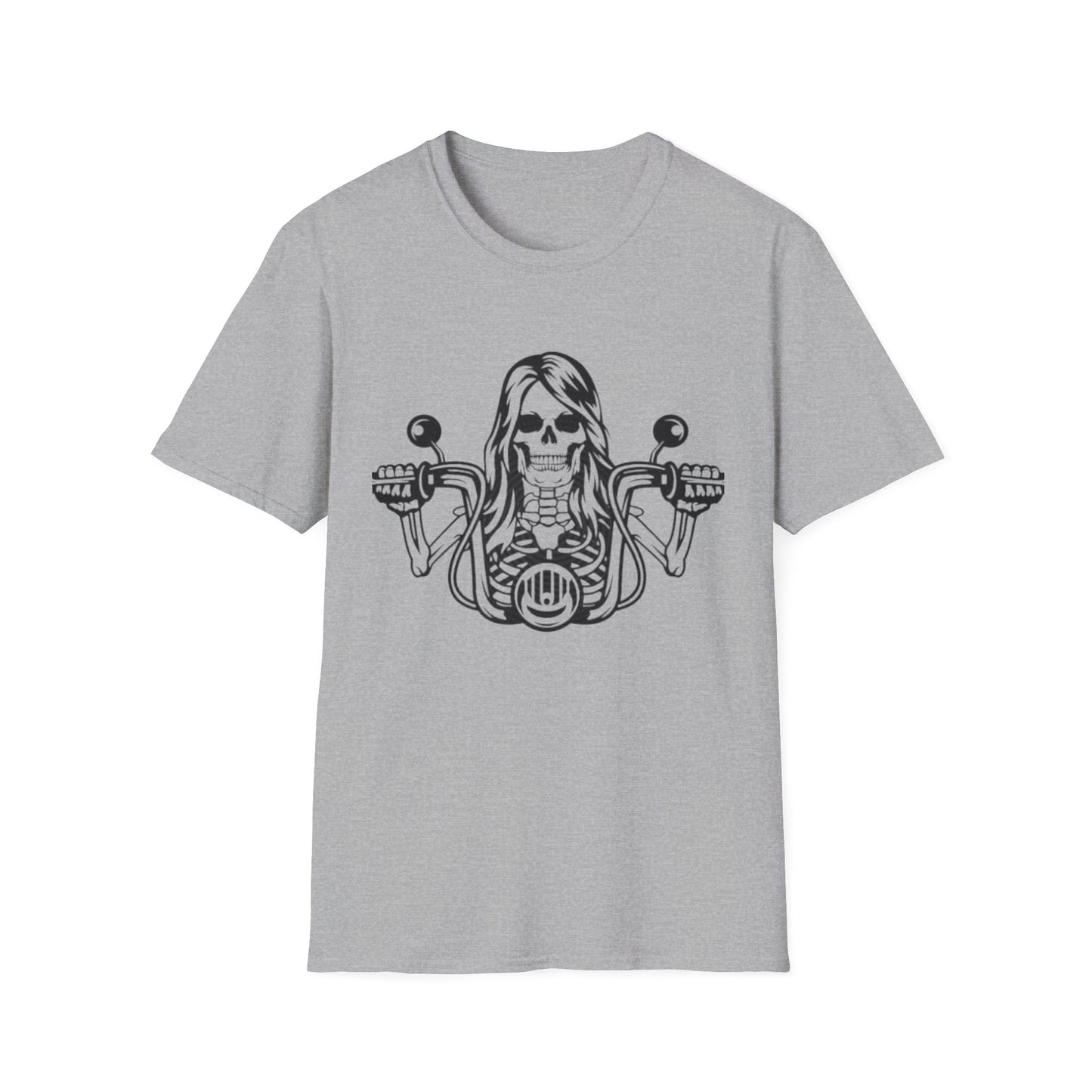 Woman Skeleton Biker T-Shirt Sport Grey Printify T-Shirt Rhythm & Drip Apparel