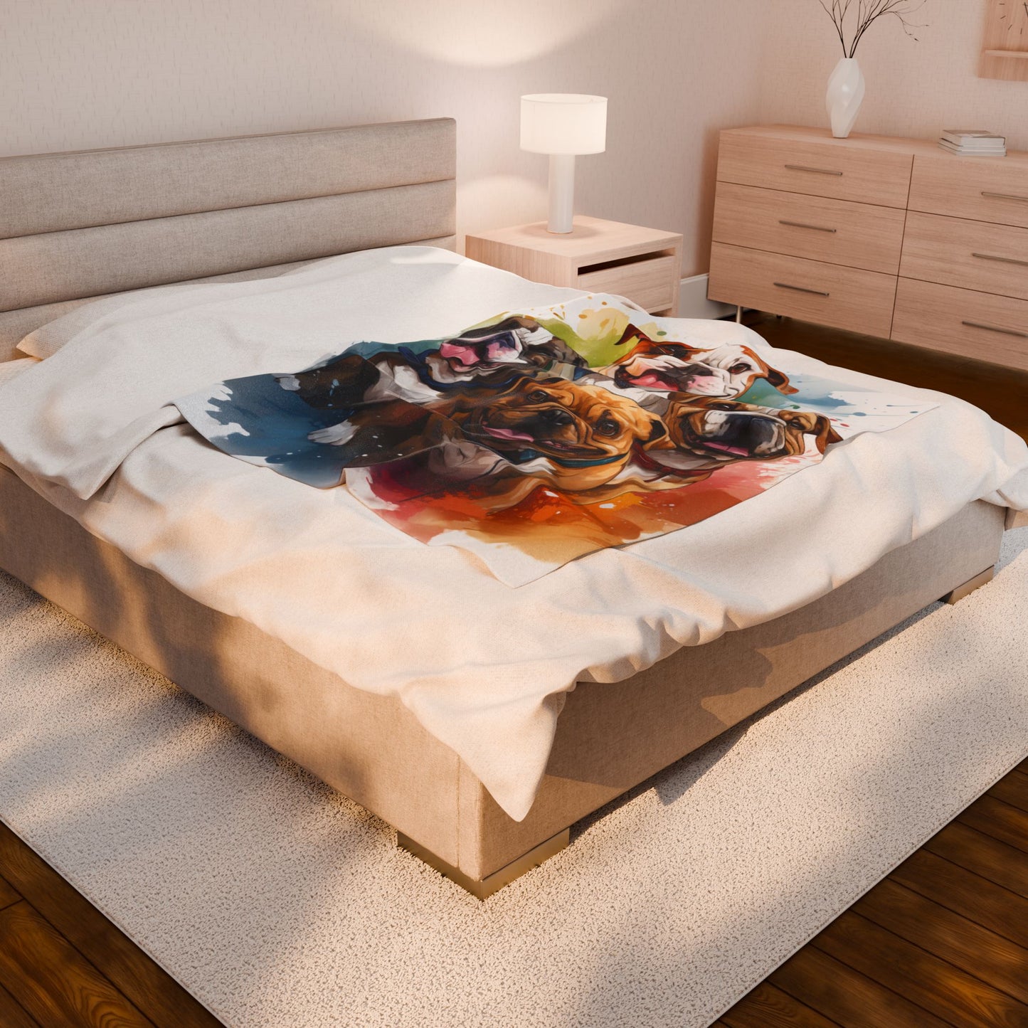 Dog- Dog Lover's Velveteen Plush Blanket, Cozy Home Décor for Pet Owners, Perfect Gift for Animal Lovers, Warm and Soft Throw, Unique Dog Art Printify All Over Prints Rhythm & Drip Apparel
