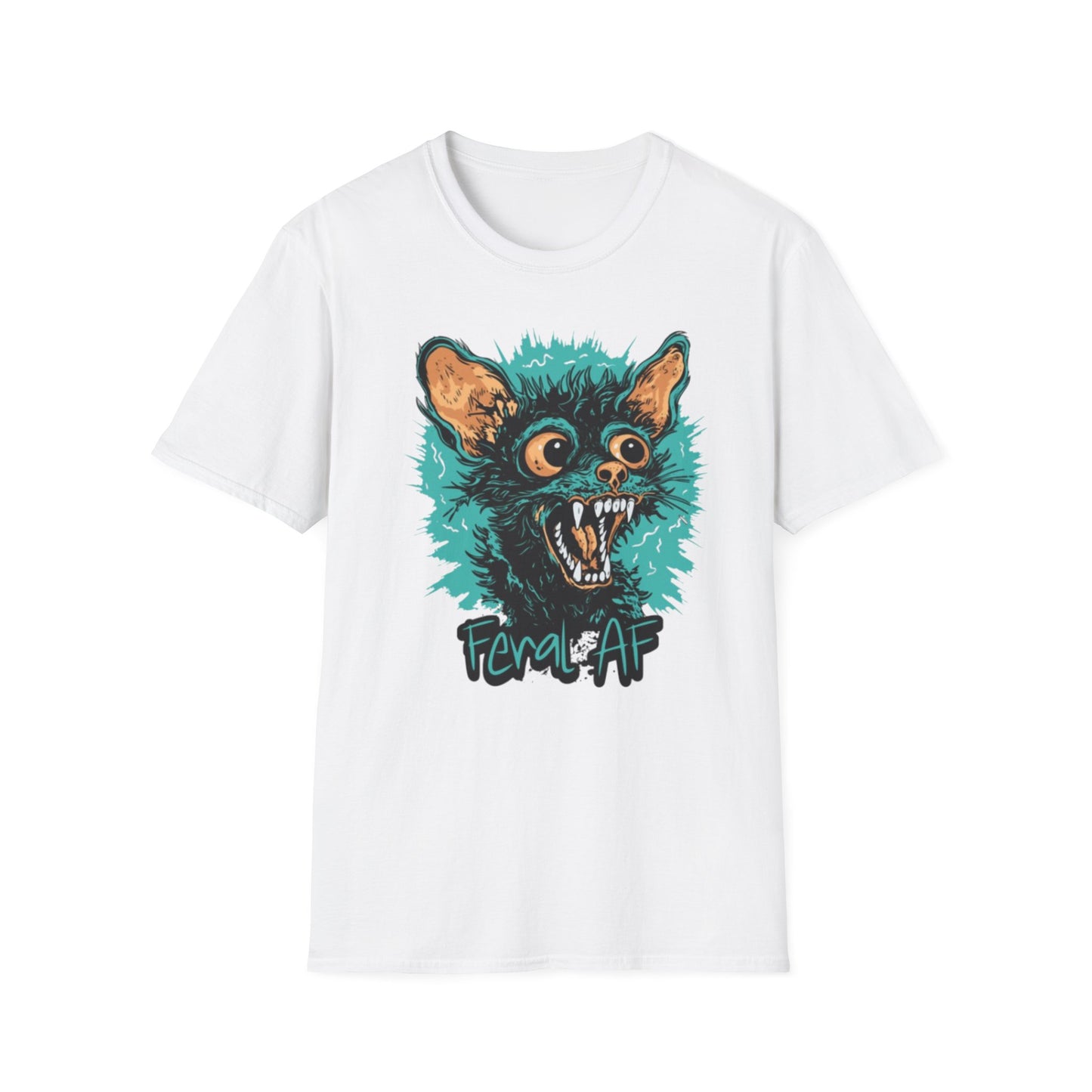 Feral AF T-Shirt White Printify T-Shirt Rhythm & Drip Apparel