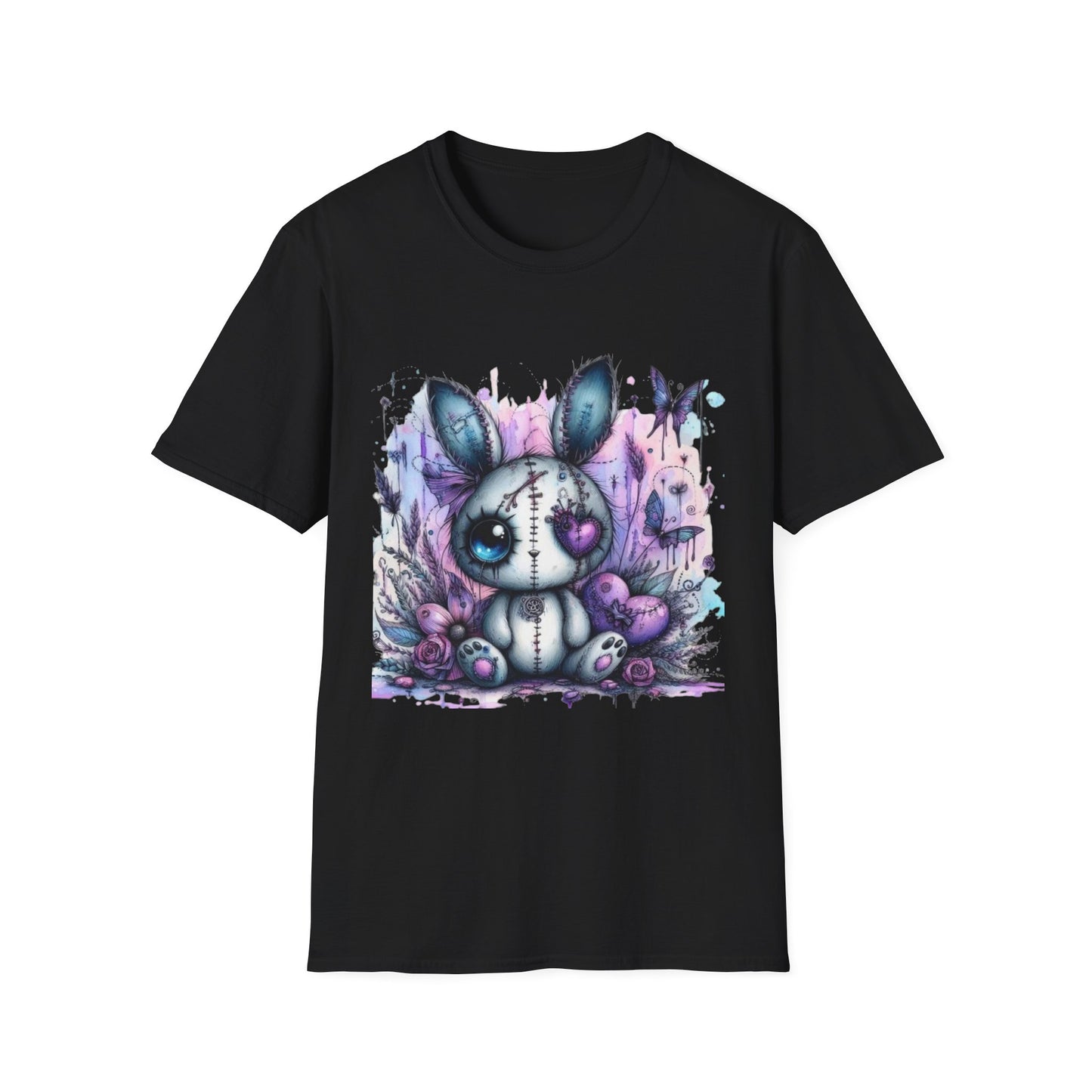 Cute Gothic Bunny Unisex T-Shirt | Softstyle Tee for Halloween & Casual Wear