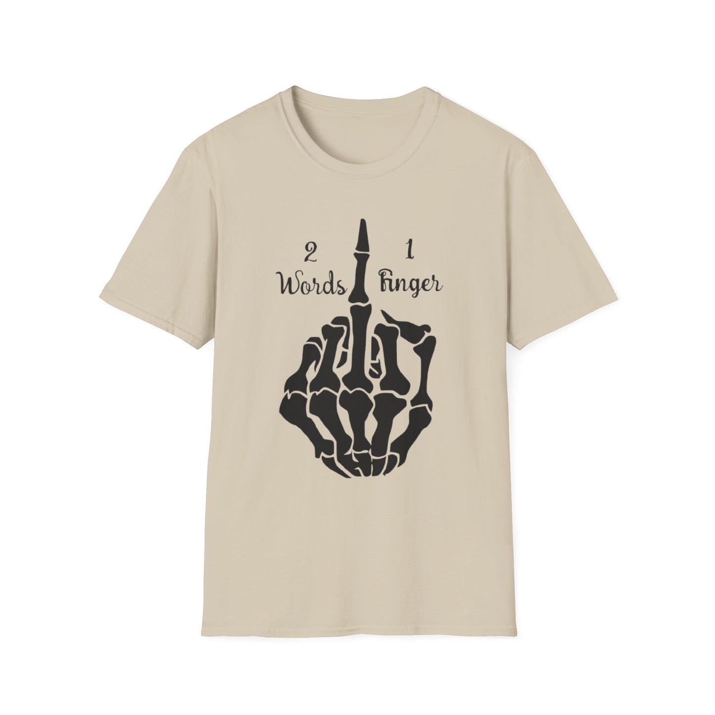 2 Words 1 Finger Sand Printify T-Shirt Rhythm & Drip Apparel