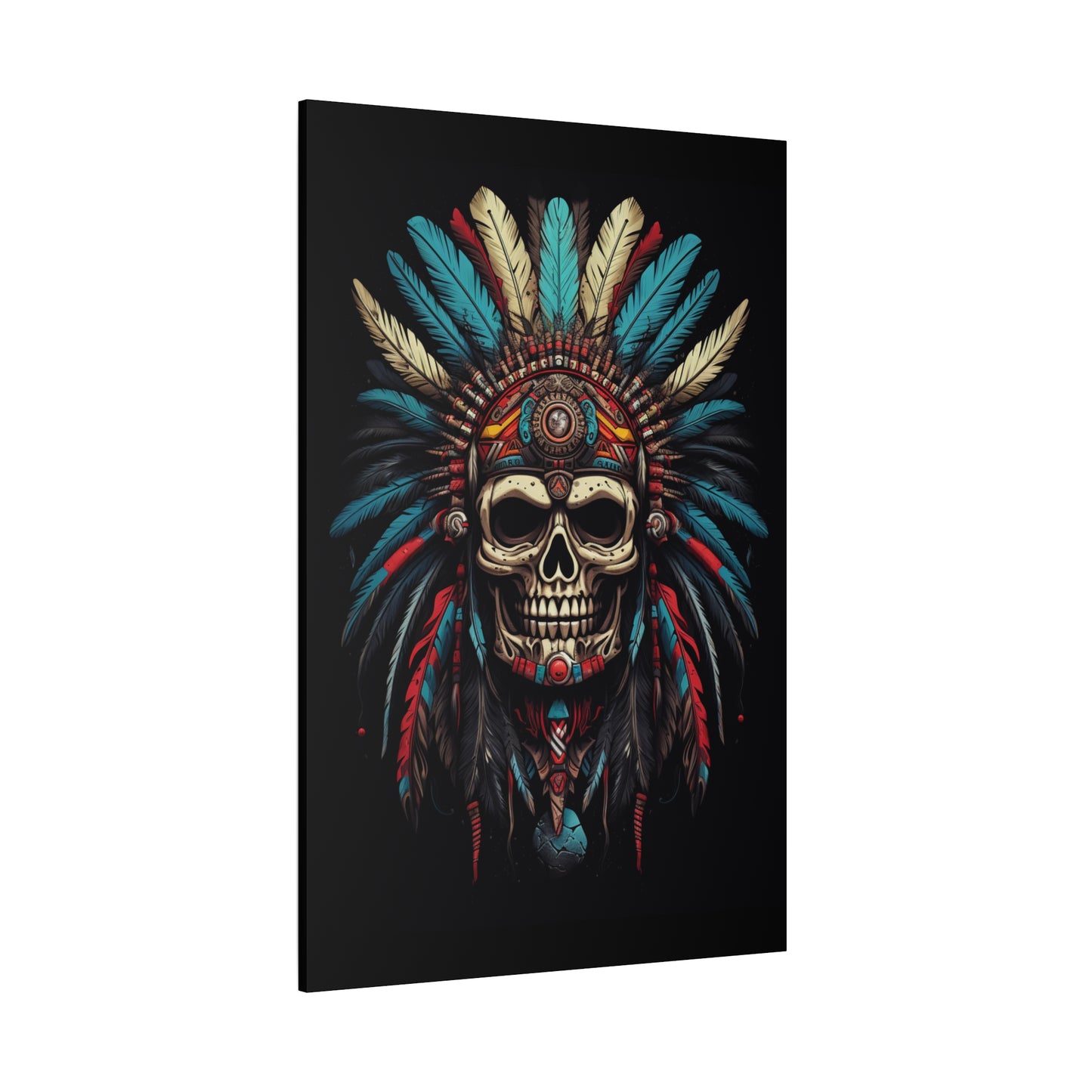 Skull- Bohemian Skull Canvas Art Print, Stretched Wall Decor, Unique Skull Artwork, Home Office Decoration, Ideal Gift for Art Lovers Rhythm & Drip Canvas Rhythm & Drip Apparel