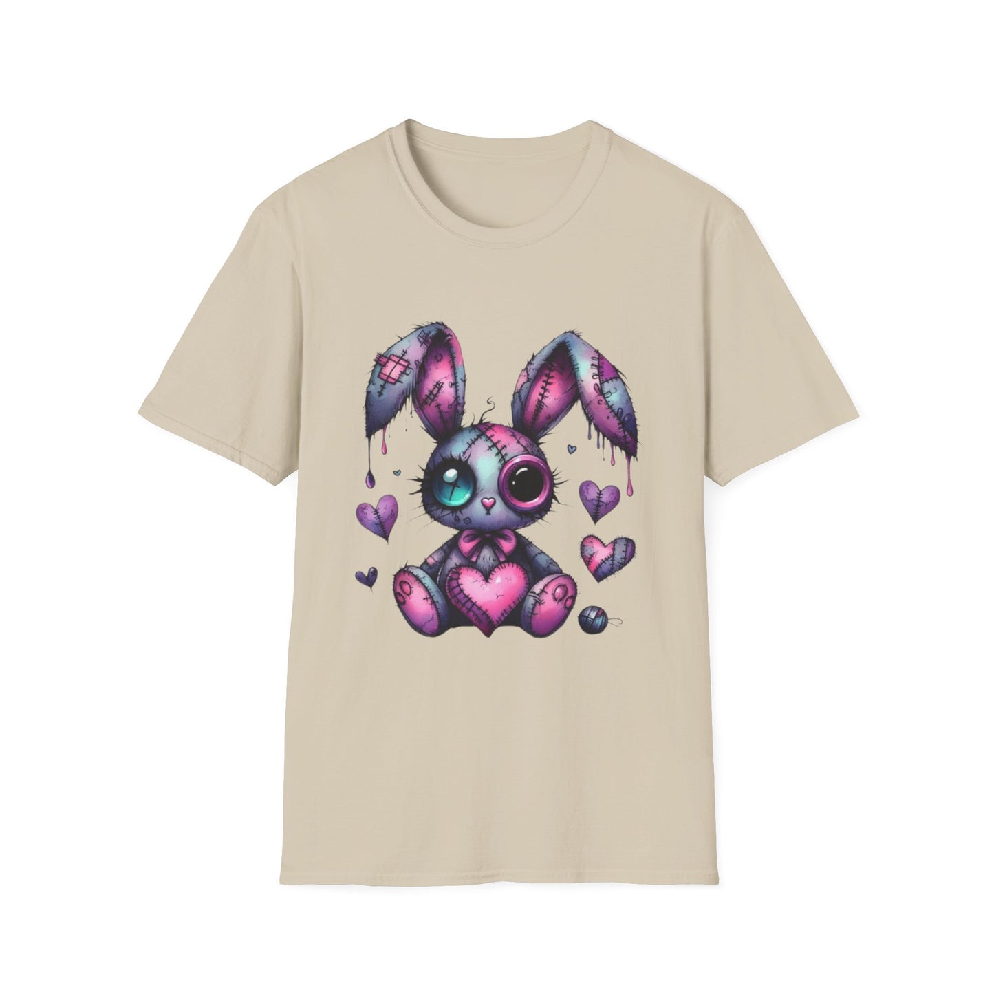 Playful Bunny Graphic T-Shirt - Softstyle Unisex Tee for Cute & Unique Casual Wear