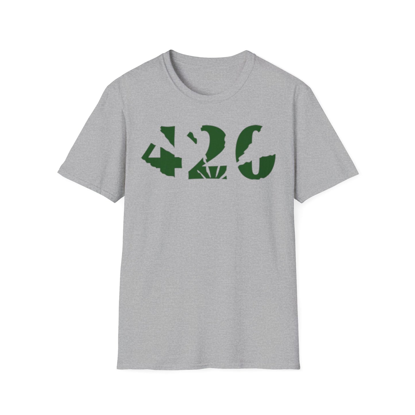 420 Green Leaf T-Shirt Sport Grey Printify T-Shirt Rhythm & Drip Apparel