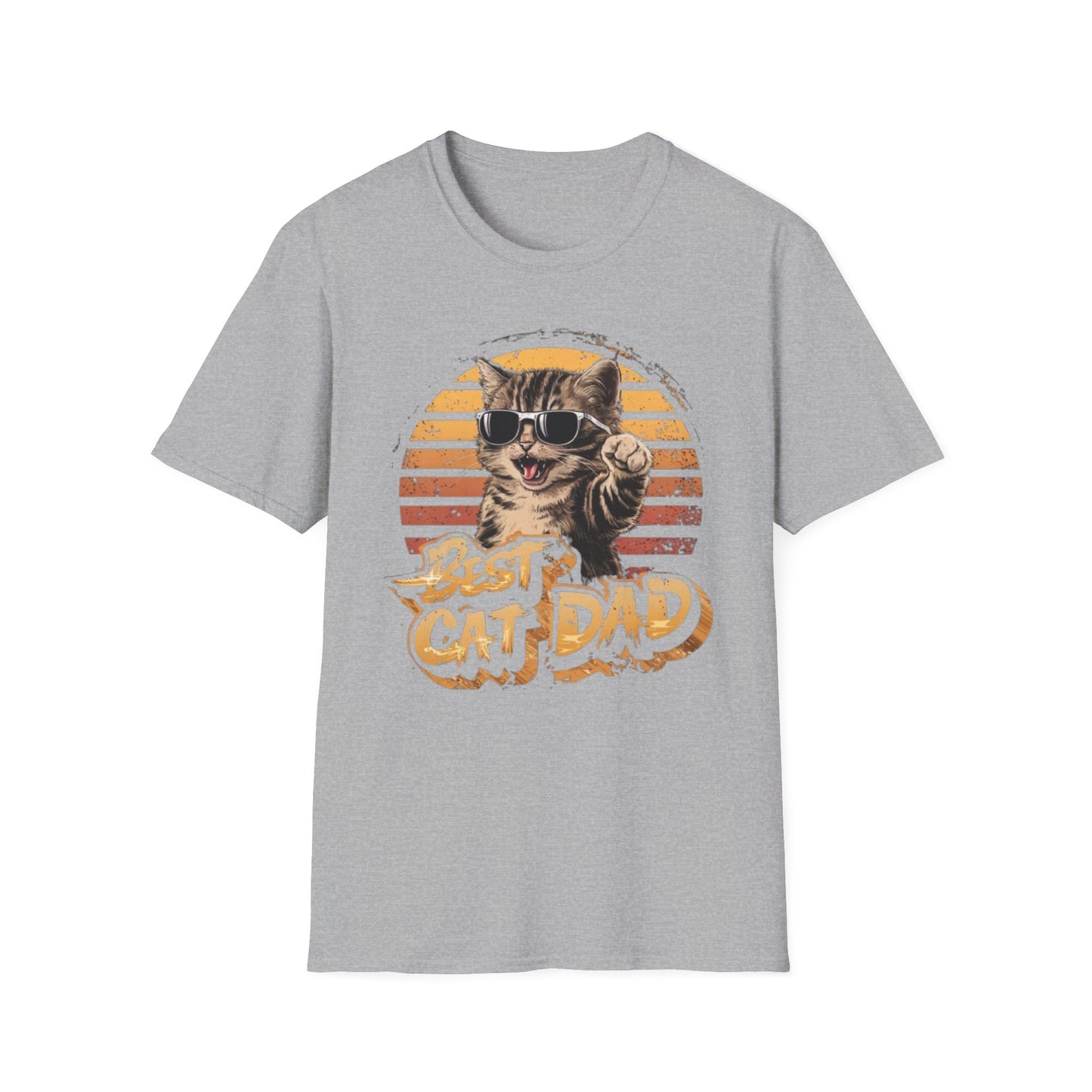 Best Cat Dad T-Shirt Sport Grey Printify T-Shirt Rhythm & Drip Apparel