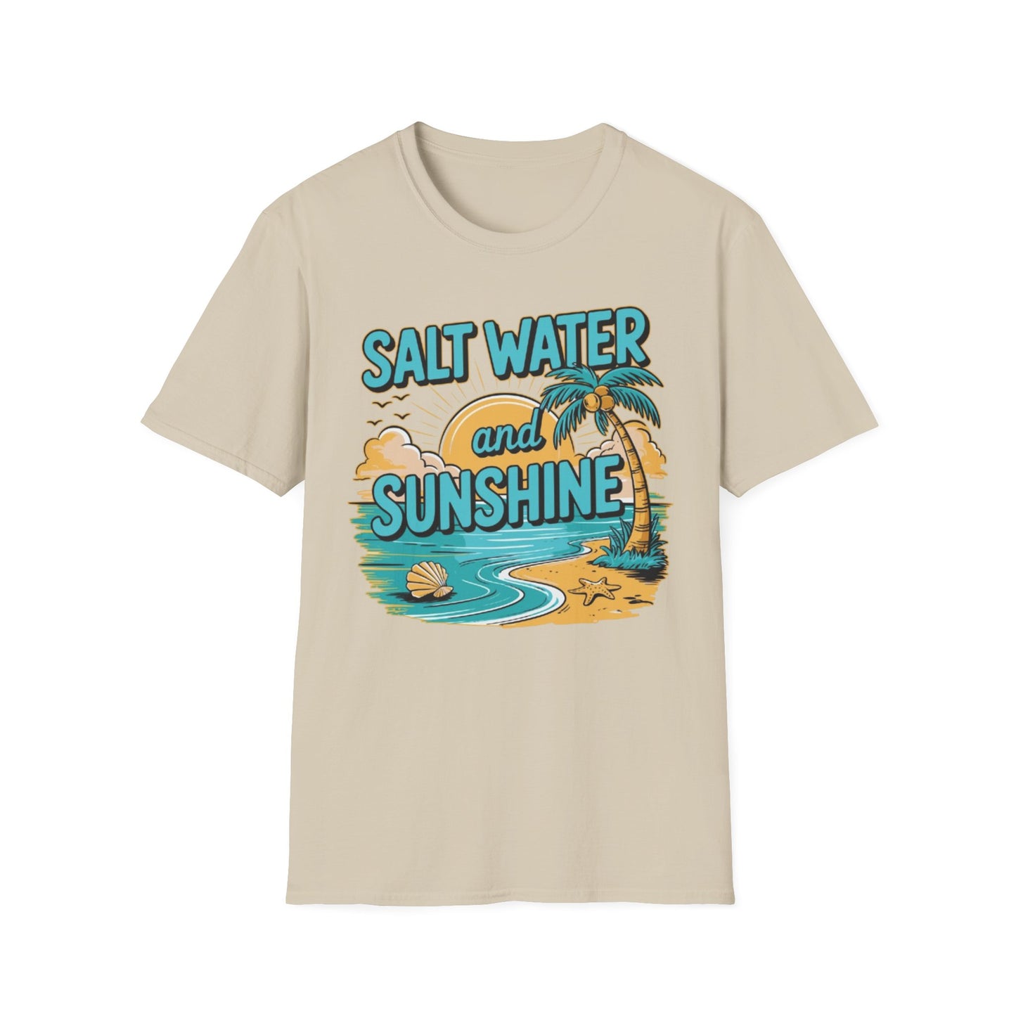 Summer-Salt Water And Sunshine T-Shirt Sand Printify T-Shirt Rhythm & Drip Apparel