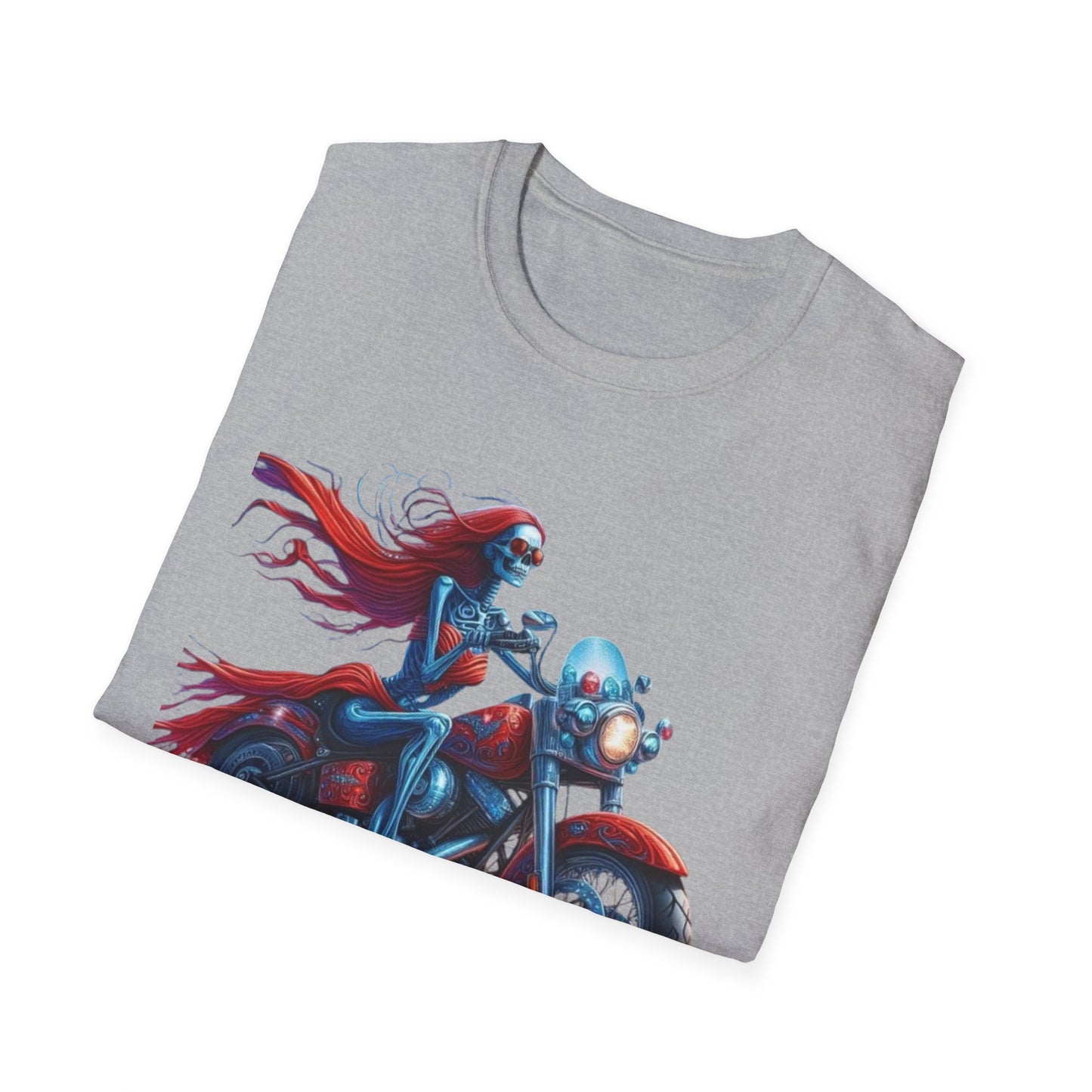 Woman Skeleton Biker T-Shirt Printify T-Shirt Rhythm & Drip Apparel