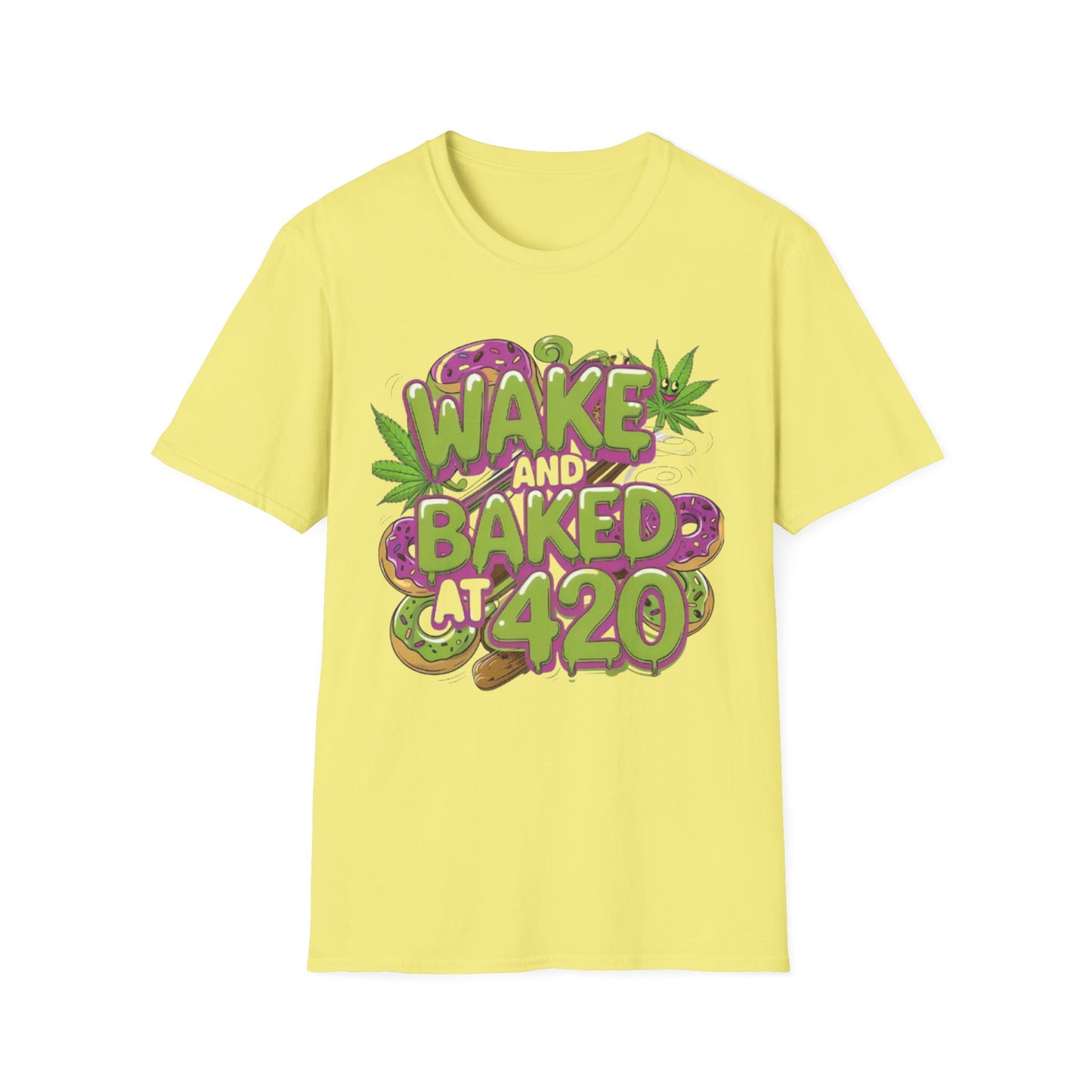 Wake and Baked Unisex T-Shirt Cornsilk Printify T-Shirt Rhythm & Drip Apparel