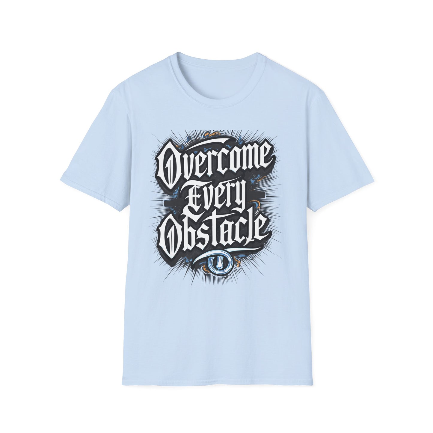 Inspirational Unisex Softstyle T-Shirt – "Overcome Every Obstacle"