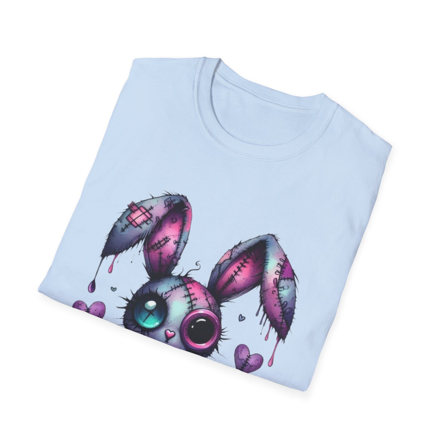 Playful Bunny Graphic T-Shirt - Softstyle Unisex Tee for Cute & Unique Casual Wear