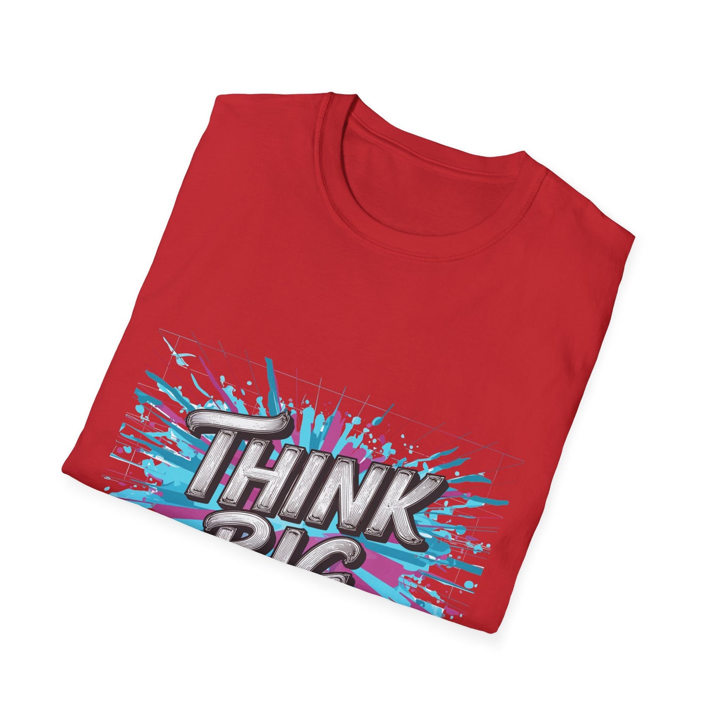 Inspirational Unisex Softstyle T-Shirt - 'Think Big' Motivational Graphic Tee