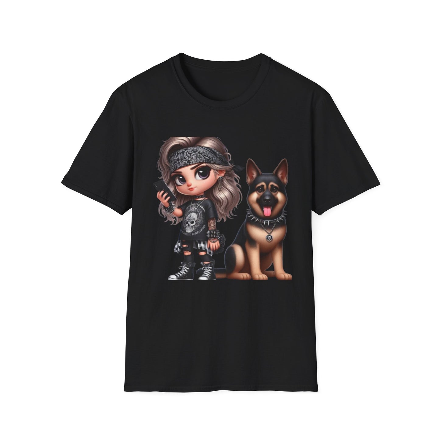 A Girl And Her Dog 1 T-Shirt Black Printify T-Shirt Rhythm & Drip Apparel