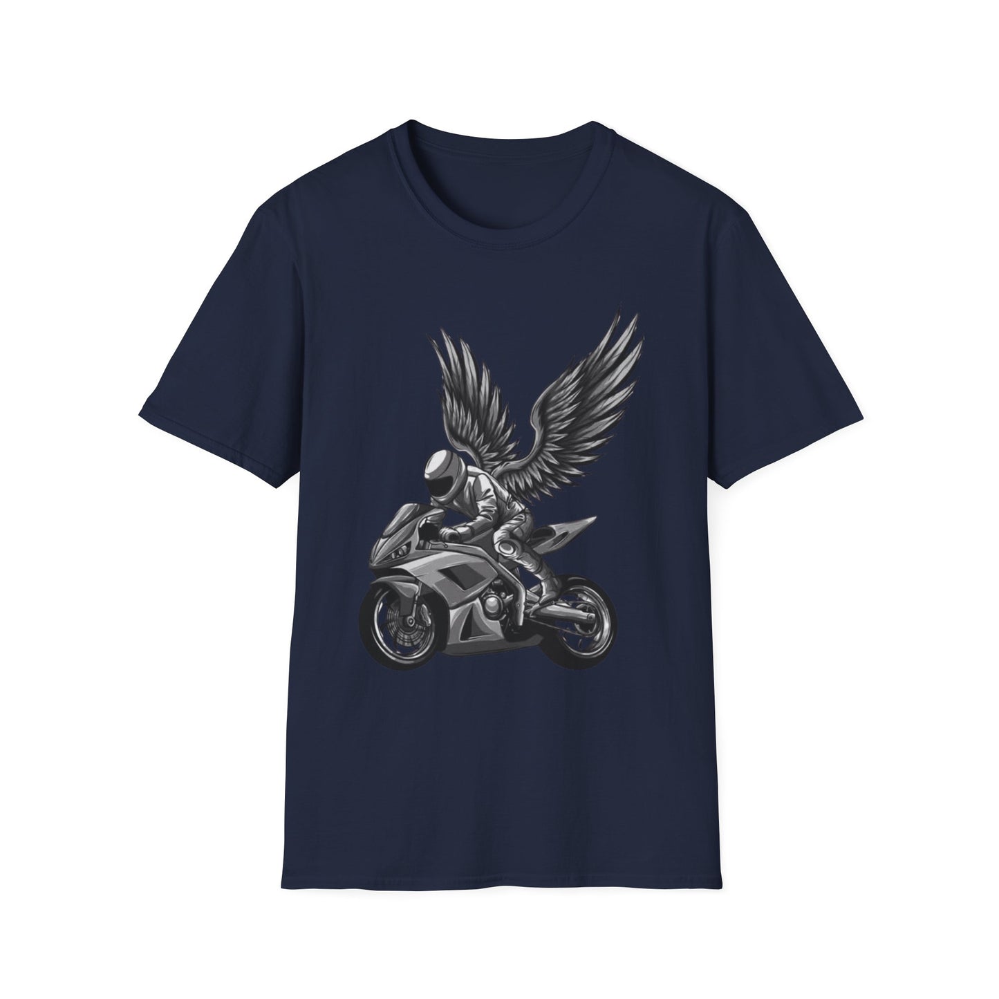 Wings of Freedom Motorbike T-Shirt Navy Printify T-Shirt Rhythm & Drip Apparel