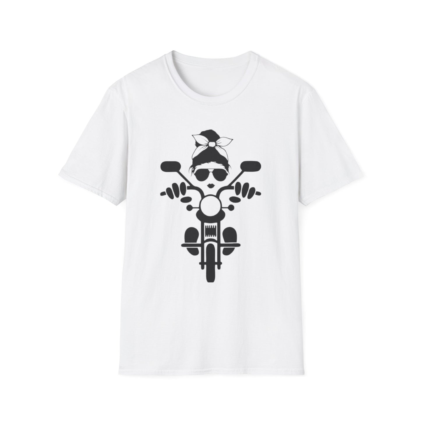 Biker Girl T-Shirt White Printify T-Shirt Rhythm & Drip Apparel