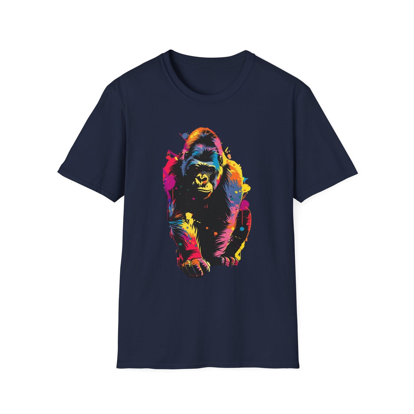 Vibrant Gorilla Art Tee Navy Printify T-Shirt Rhythm & Drip Apparel