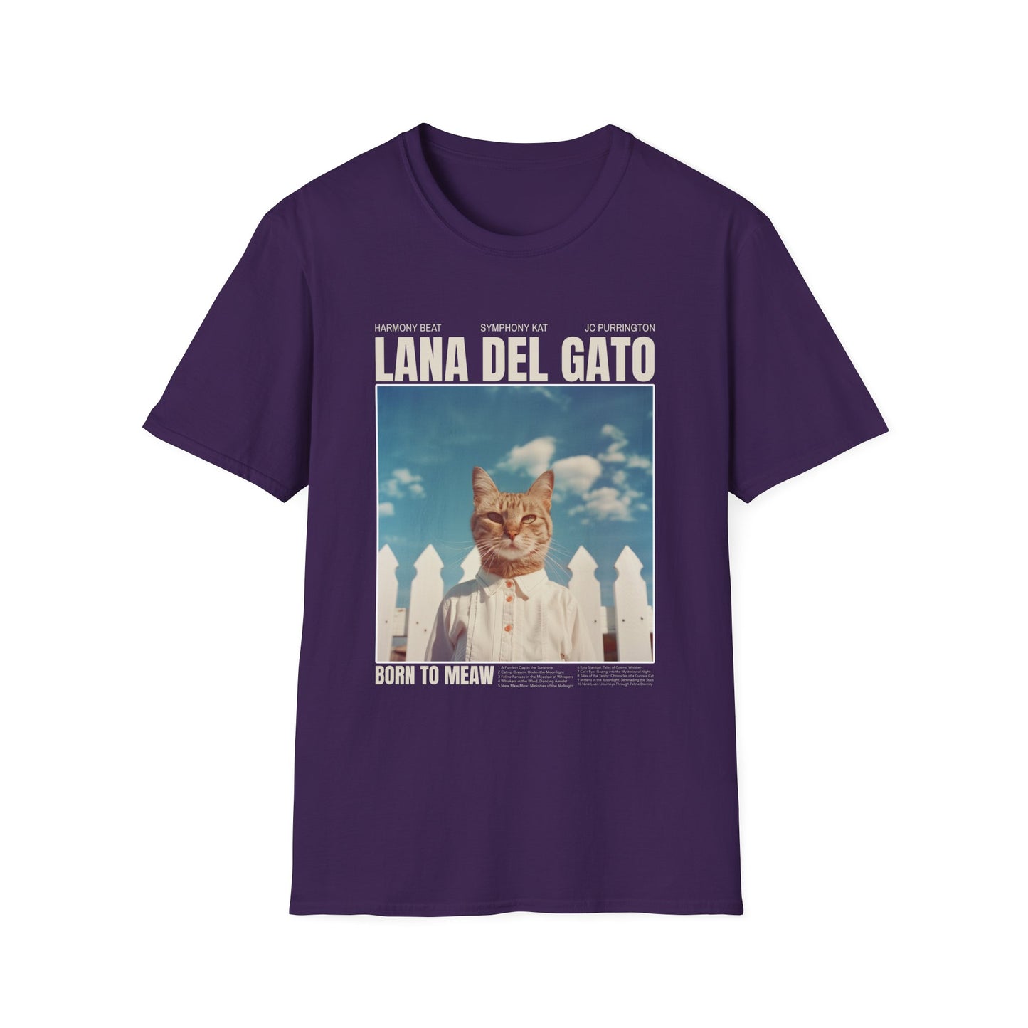 Music- Lana Del Gato Purple Printify T-Shirt Rhythm & Drip Apparel