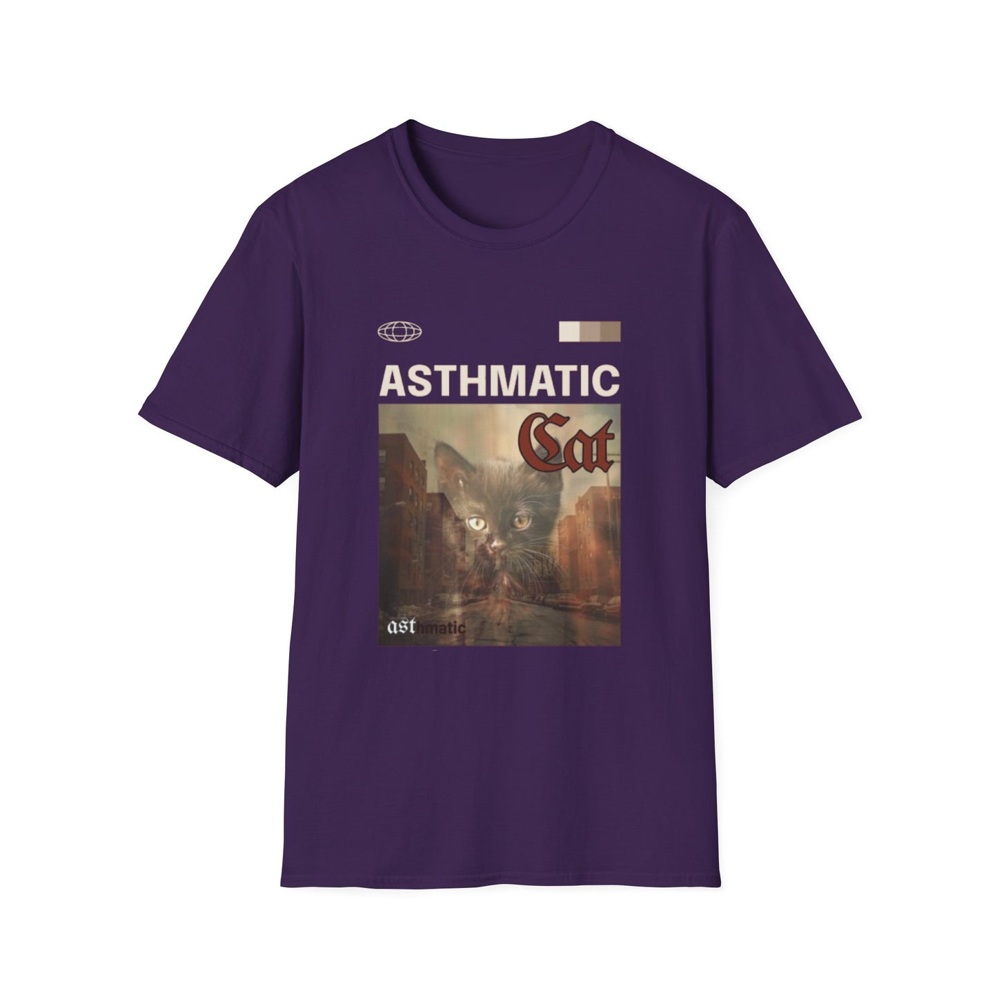 Music- Asthmatic Cat T-Shirt Purple Printify T-Shirt Rhythm & Drip Apparel