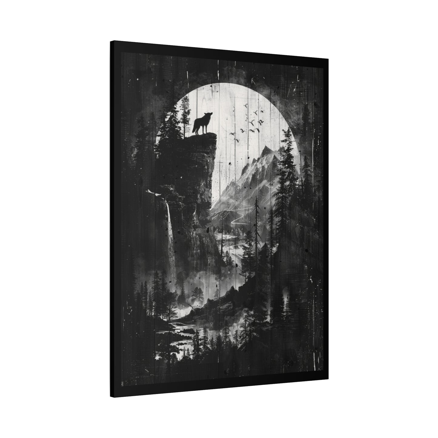 Wolf- Artistic Wolf Wall Art, Canvas Print, Nature Decor, Home Aesthetic, Unique Gift, Wall Decor, Modern Art Rhythm & Drip Canvas Rhythm & Drip Apparel