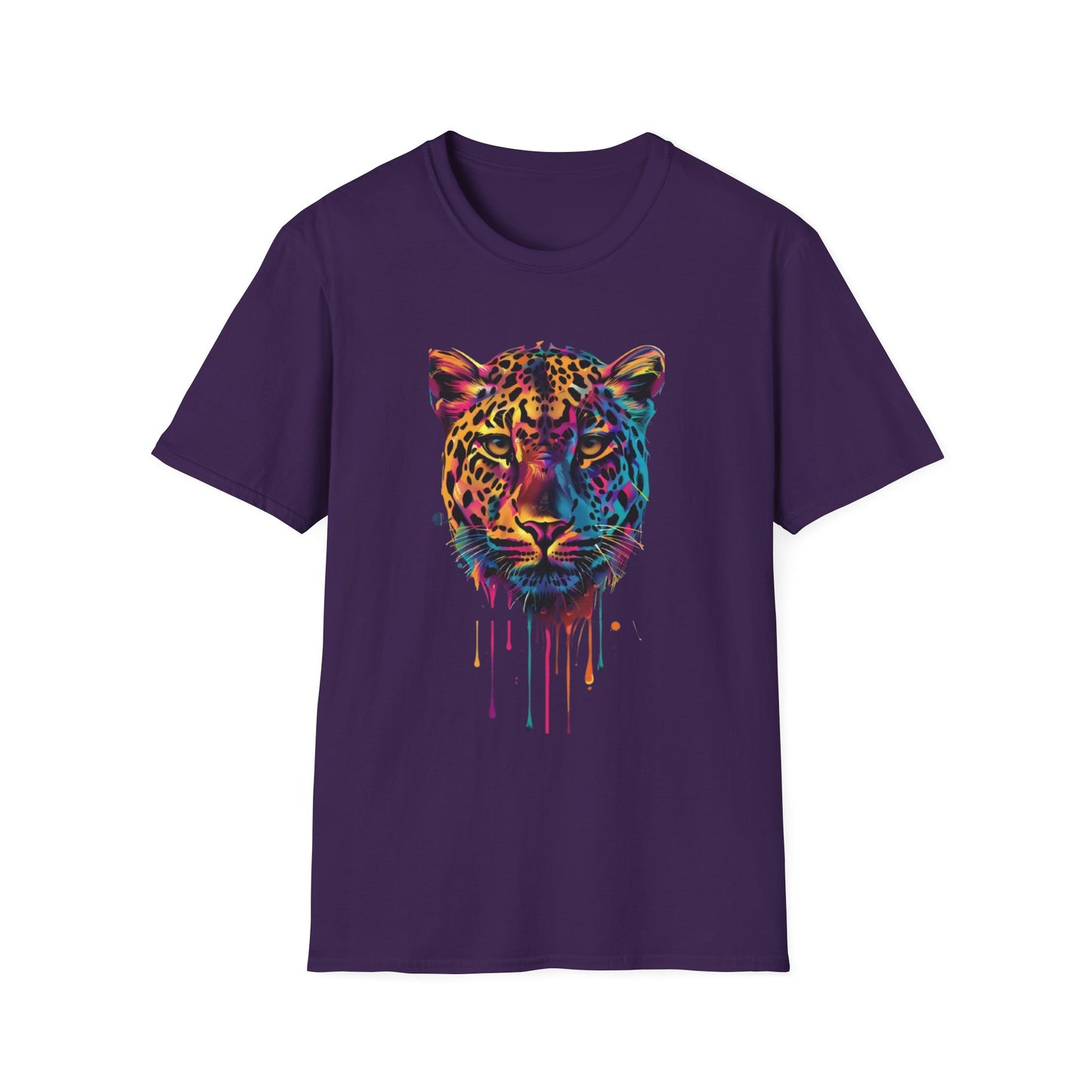 Colorful Leopard Graphic T-Shirt Purple Printify T-Shirt Rhythm & Drip Apparel