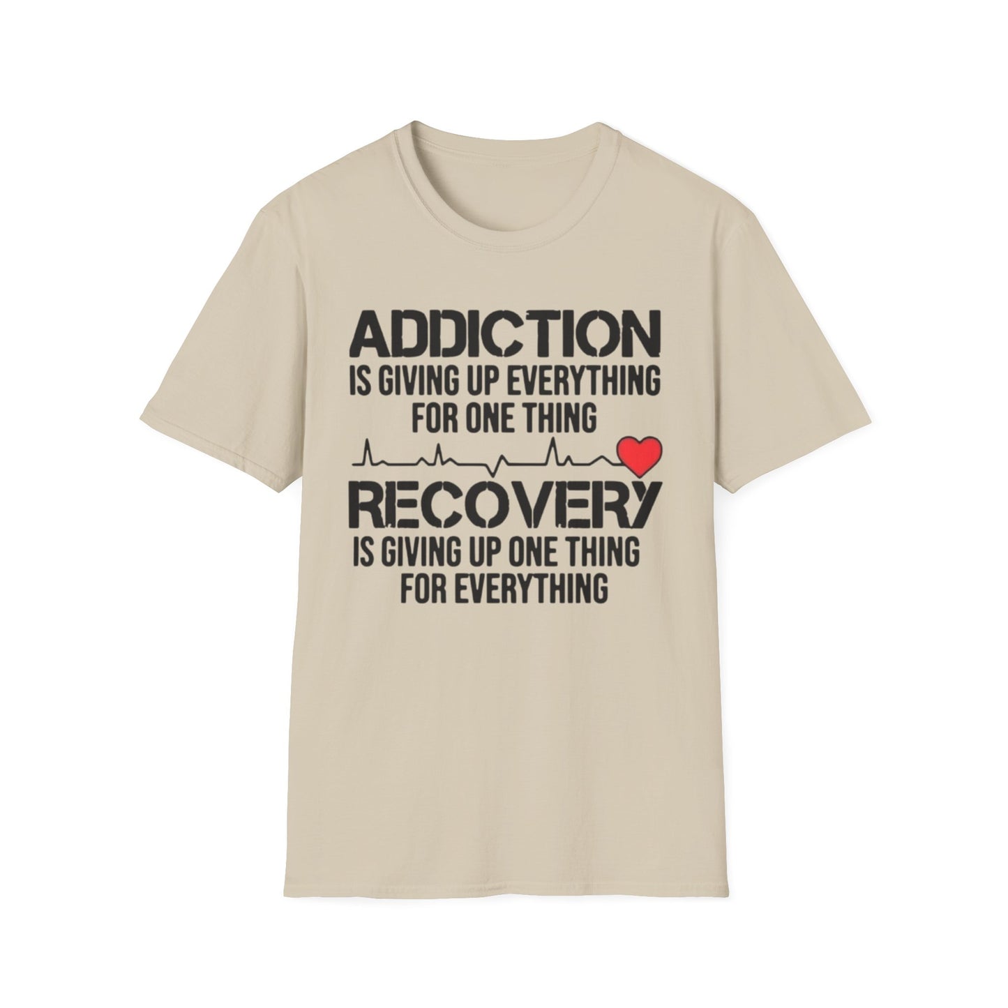 Addiction Recovery Awareness T-Shirt Sand Printify T-Shirt Rhythm & Drip Apparel