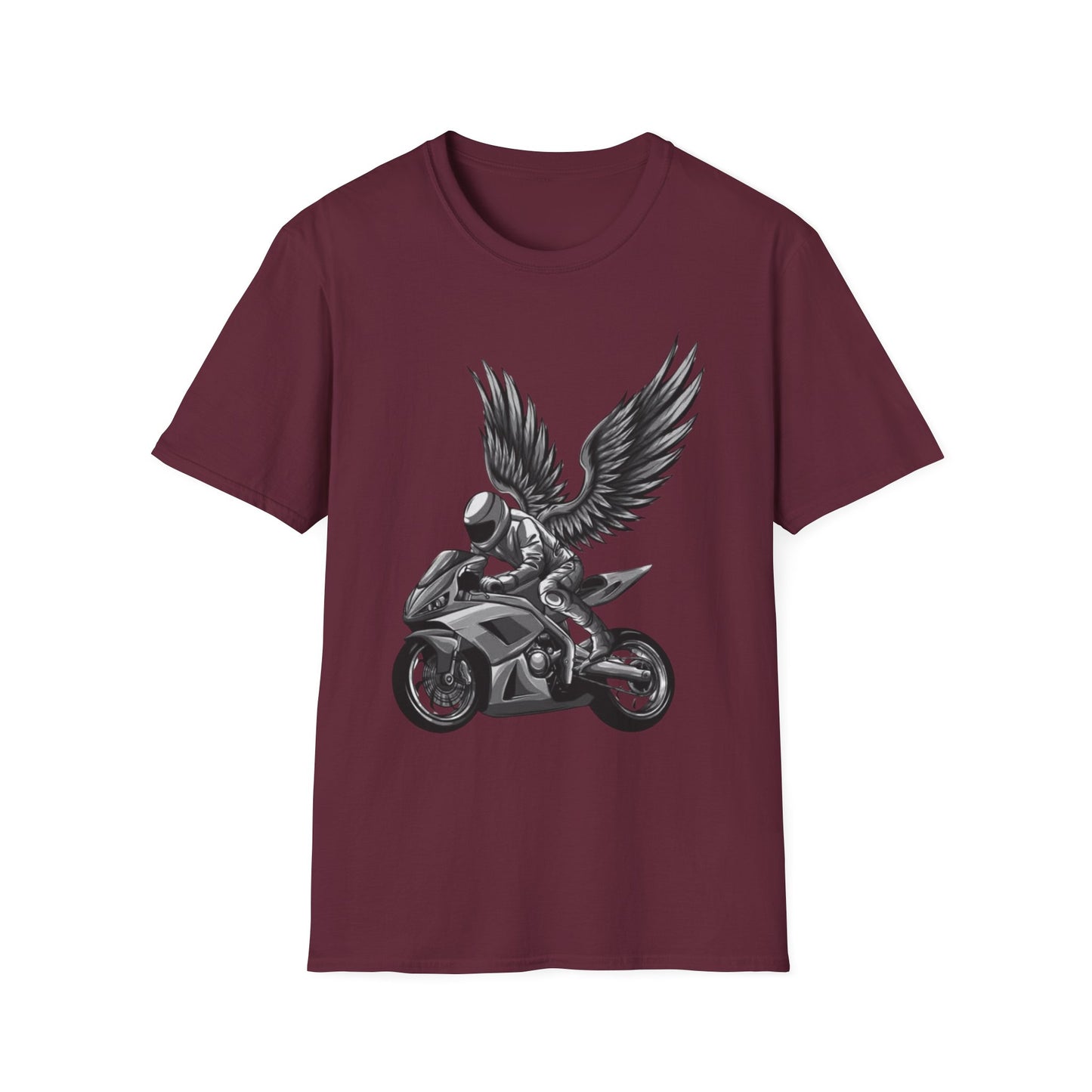 Wings of Freedom Motorbike T-Shirt Maroon Printify T-Shirt Rhythm & Drip Apparel