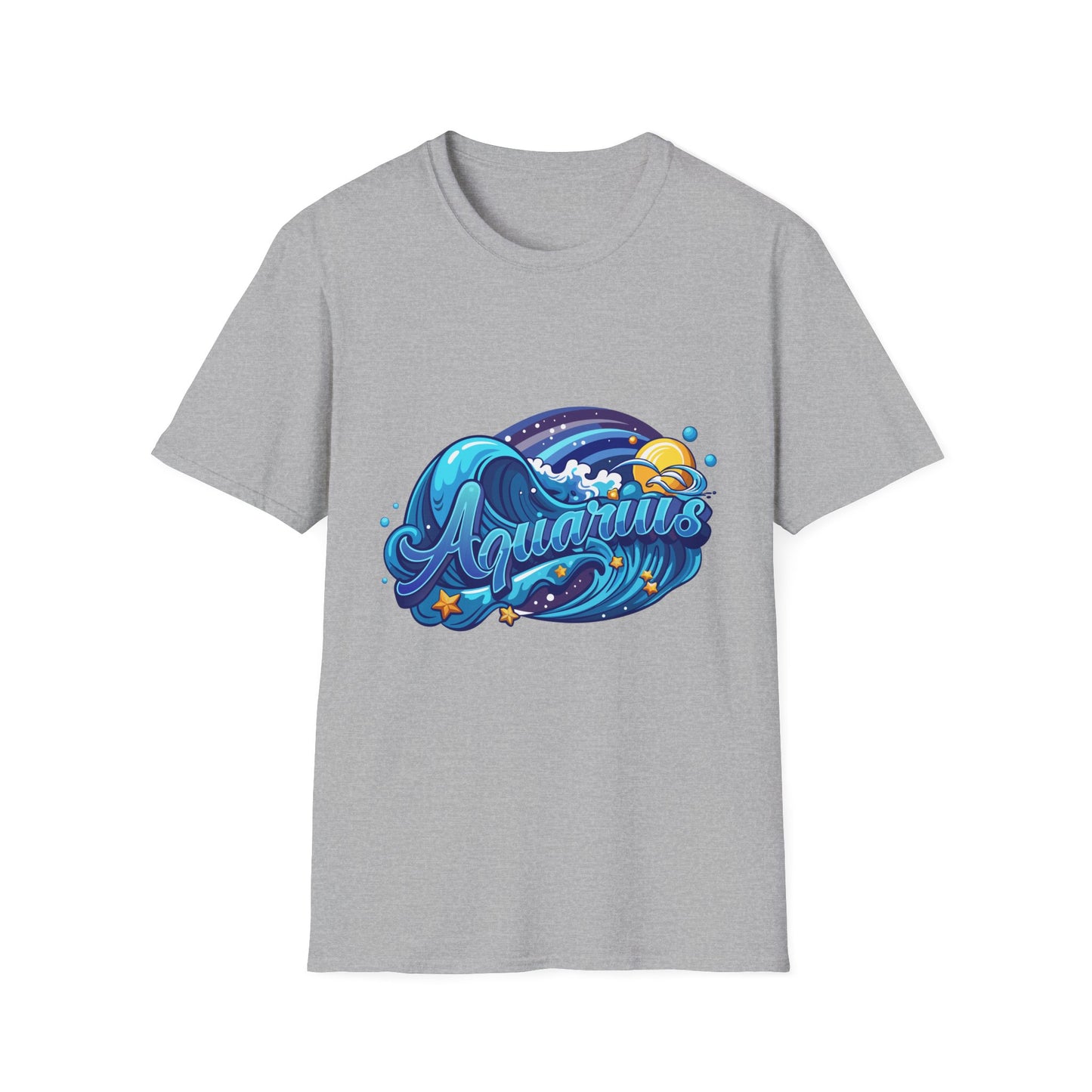 Aquarius Wave T-Shirt Sport Grey Printify T-Shirt Rhythm & Drip Apparel