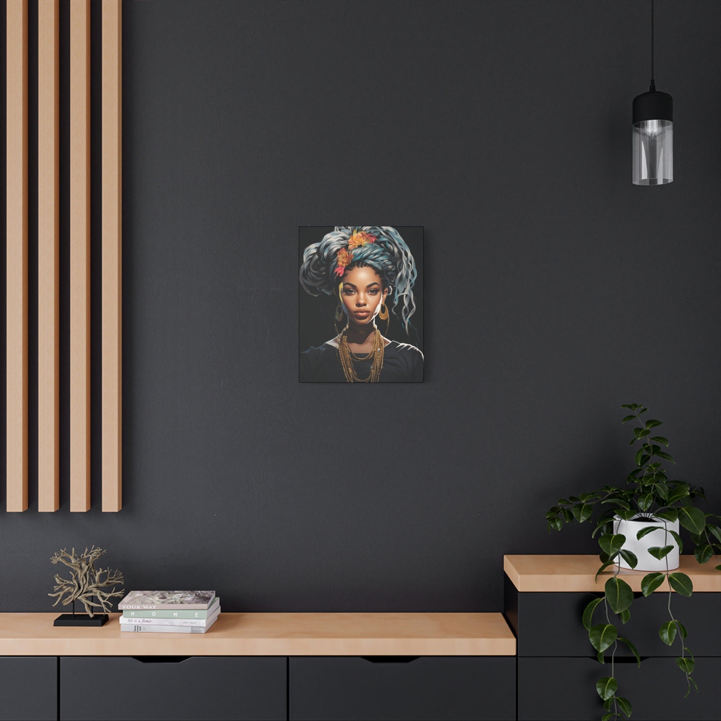 Woman- Bold Afro Woman Canvas Art, Black Art Print, Floral Wall Decor, Modern Home Decor, African American Artwork Rhythm & Drip Canvas Rhythm & Drip Apparel
