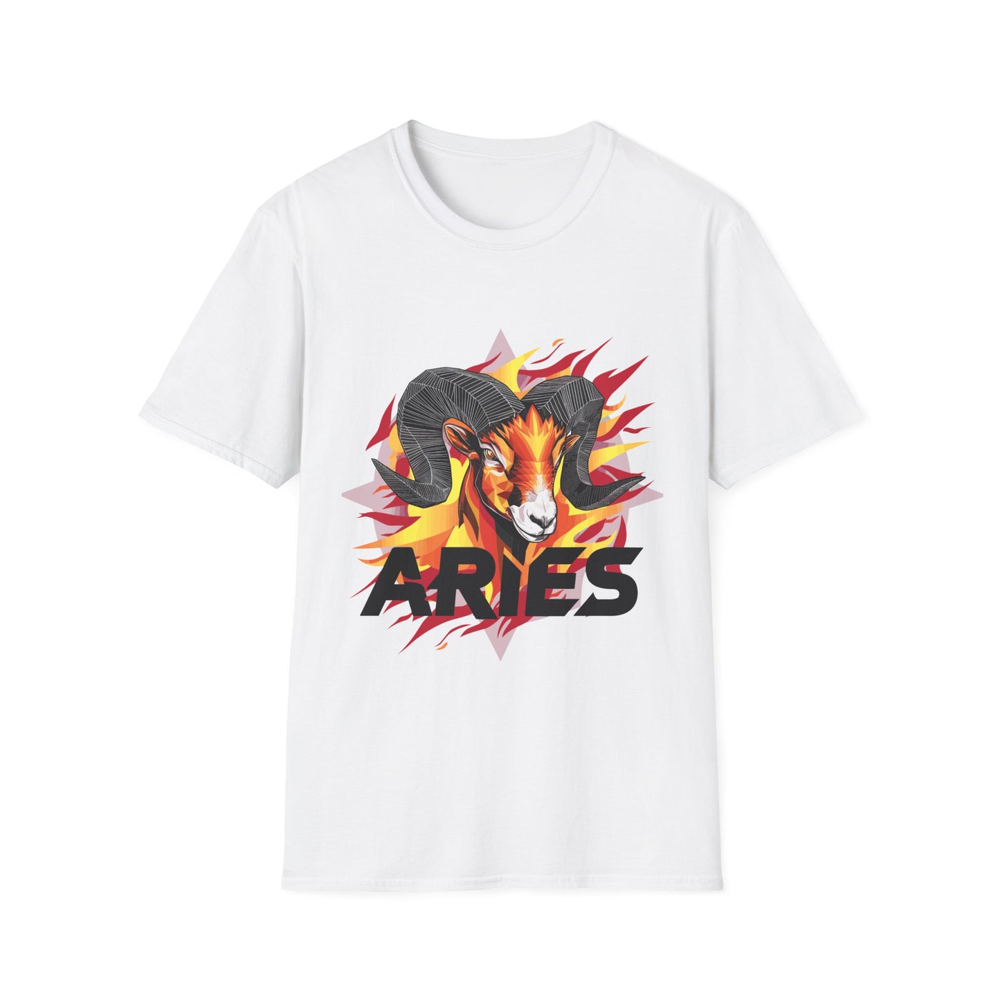 Aries Fire Symbol T-Shirt White Printify T-Shirt Rhythm & Drip Apparel