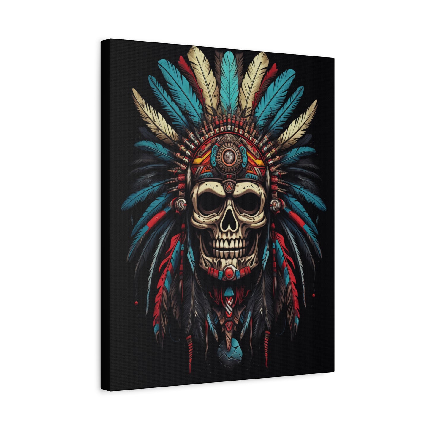 Skull- Bohemian Skull Canvas Art Print, Stretched Wall Decor, Unique Skull Artwork, Home Office Decoration, Ideal Gift for Art Lovers Rhythm & Drip Canvas Rhythm & Drip Apparel