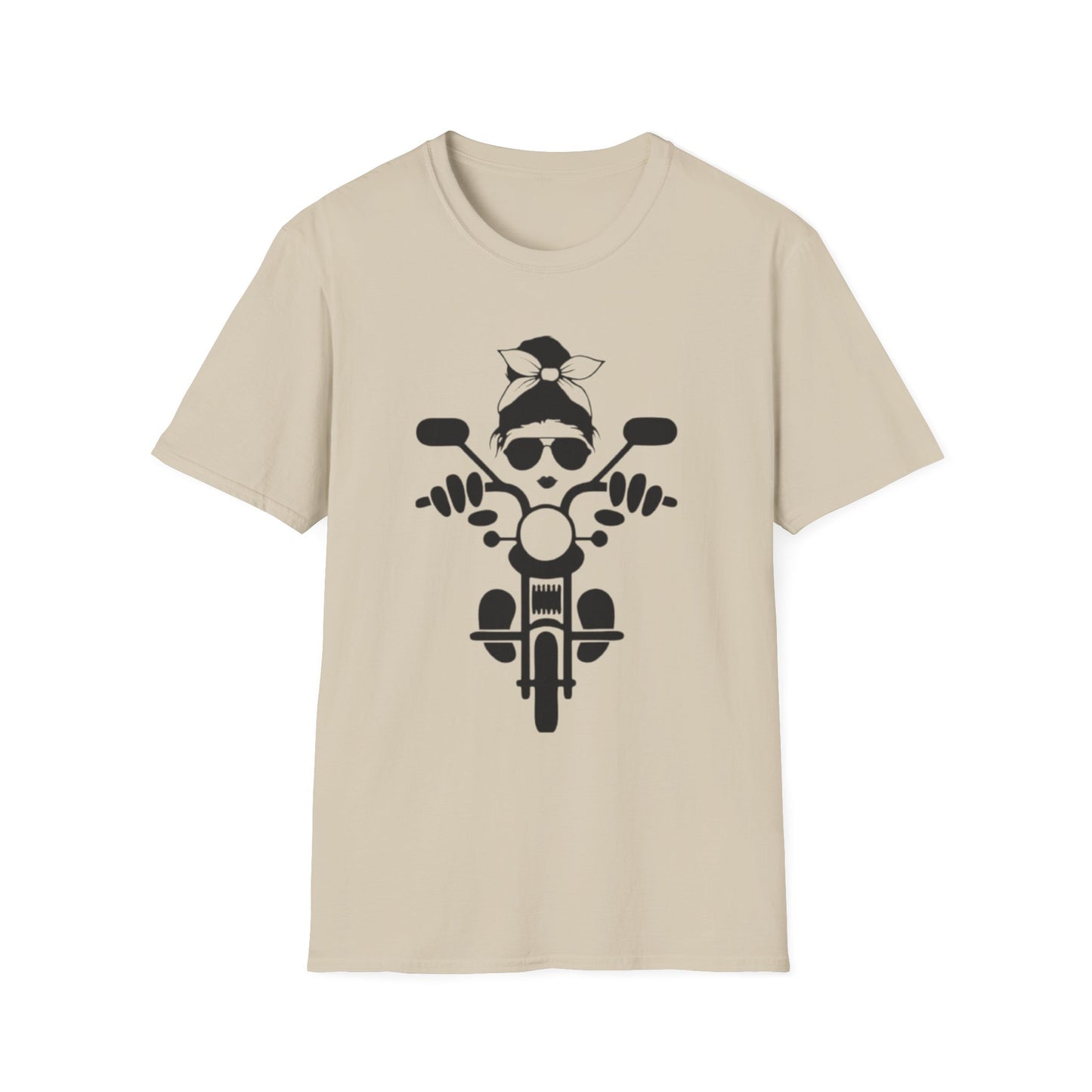 Biker Girl T-Shirt Sand Printify T-Shirt Rhythm & Drip Apparel