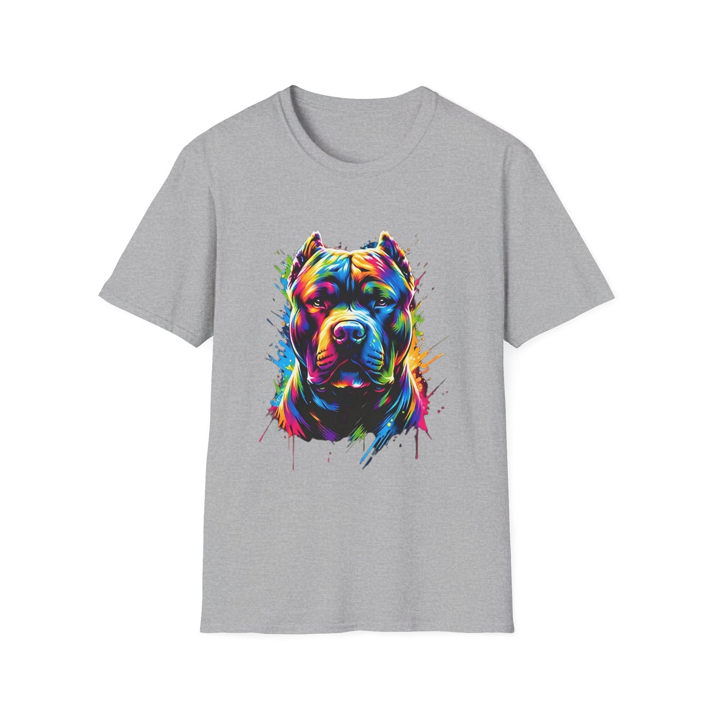 Vibrant Pitbull T-Shirt Sport Grey Printify T-Shirt Rhythm & Drip Apparel