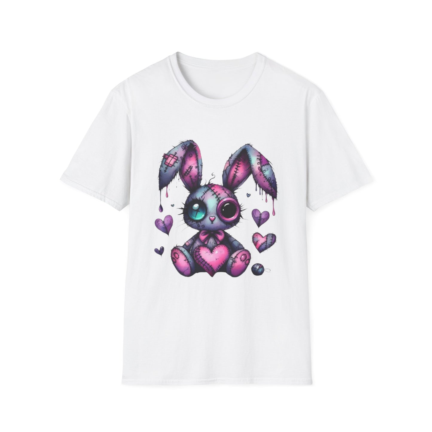 Playful Bunny Graphic T-Shirt - Softstyle Unisex Tee for Cute & Unique Casual Wear