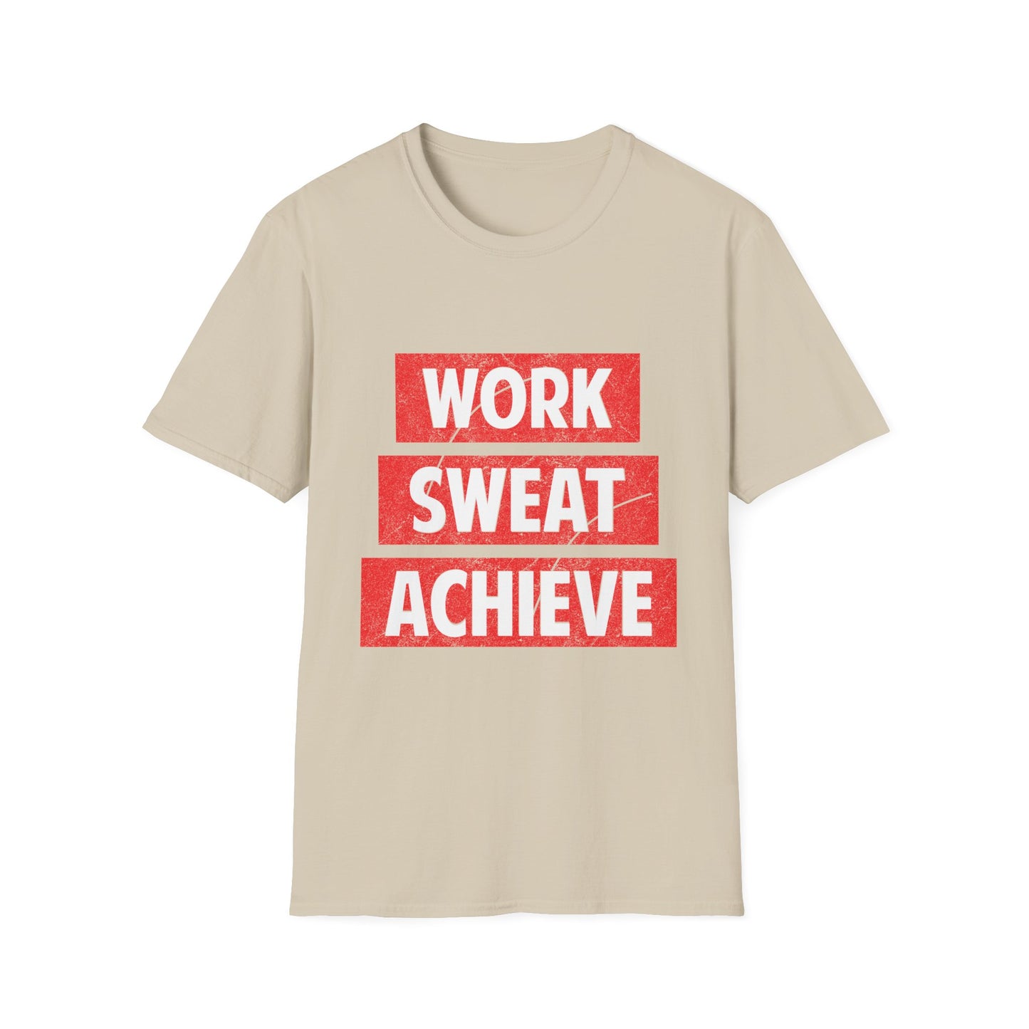 Work Sweat Achieve T-Shirt Sand Printify T-Shirt Rhythm & Drip Apparel