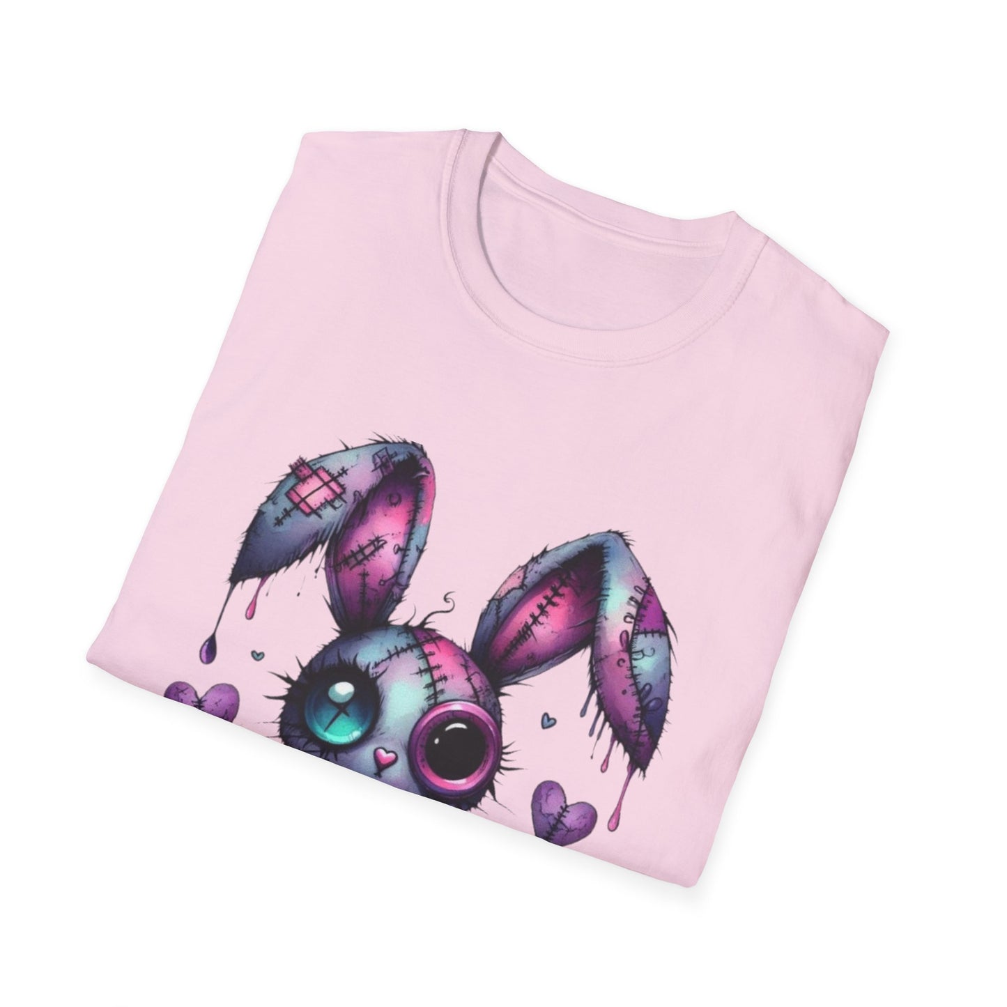 Playful Bunny Graphic T-Shirt - Softstyle Unisex Tee for Cute & Unique Casual Wear