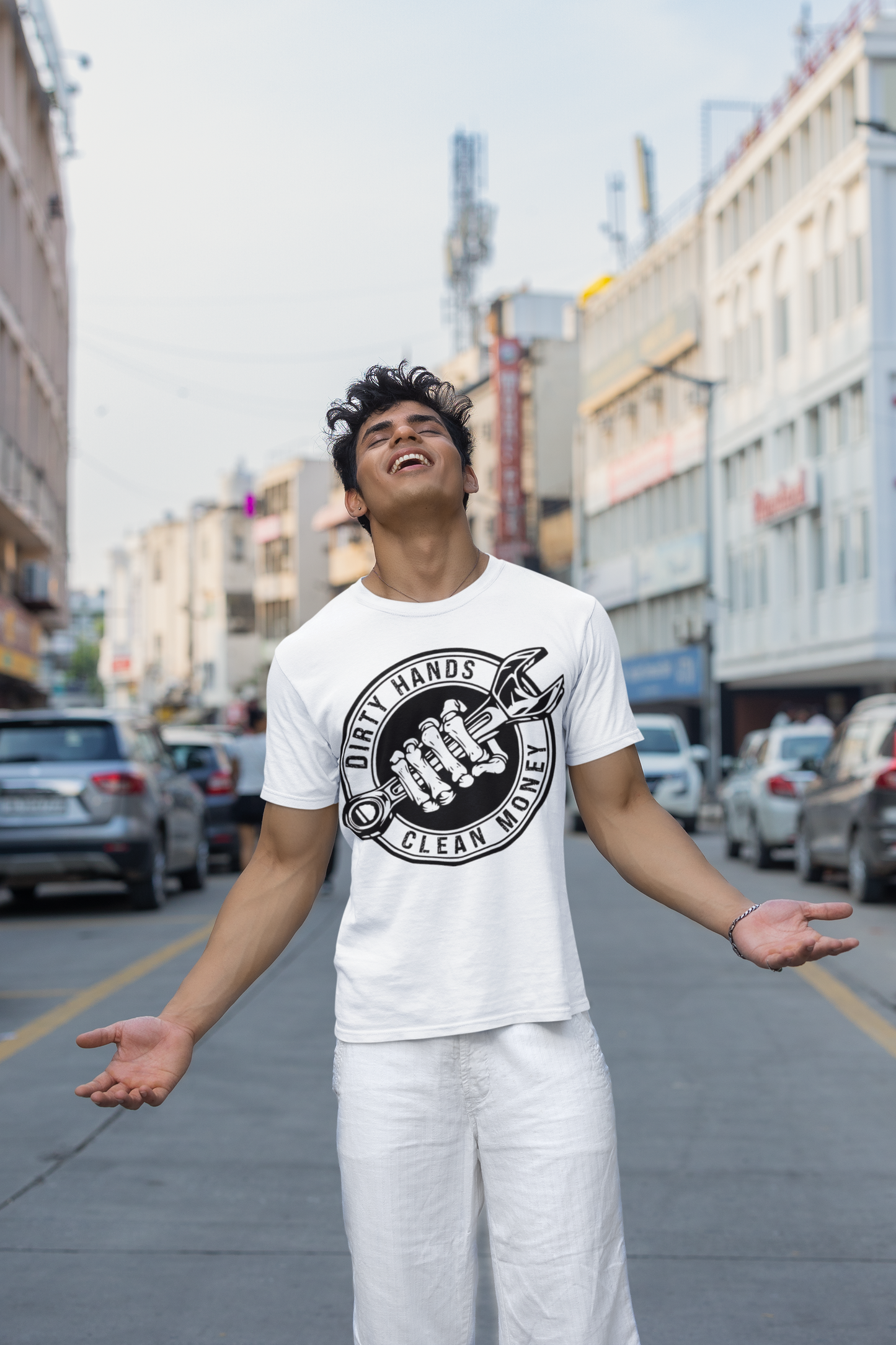 Dirty Hands Clean Money Unisex T-Shirt Printify T-Shirt Rhythm & Drip Apparel
